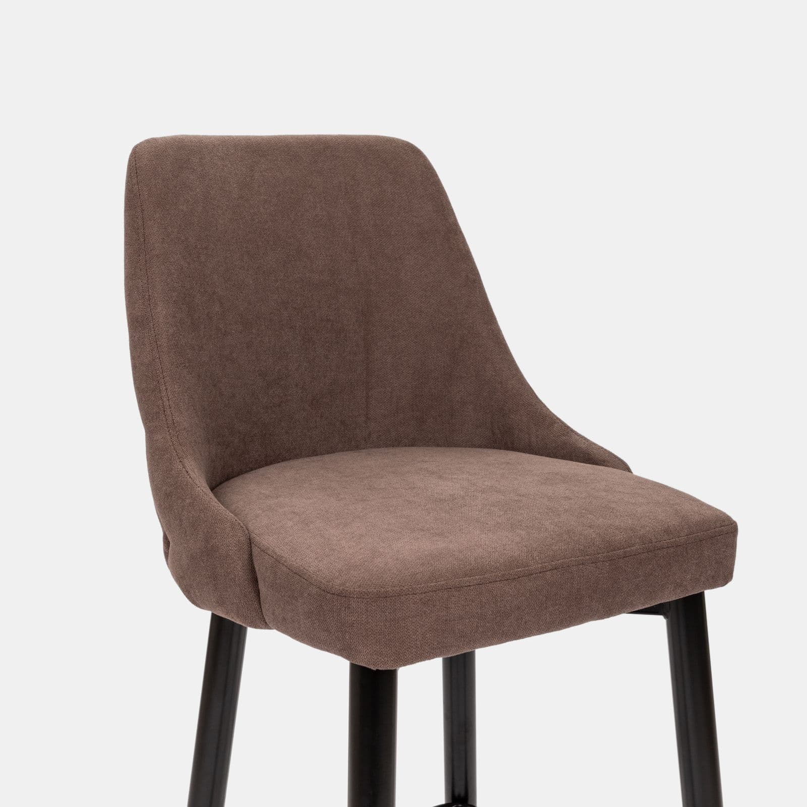 Set 2 sgabelli in tessuto tortora con gambe nere e oro - Genny