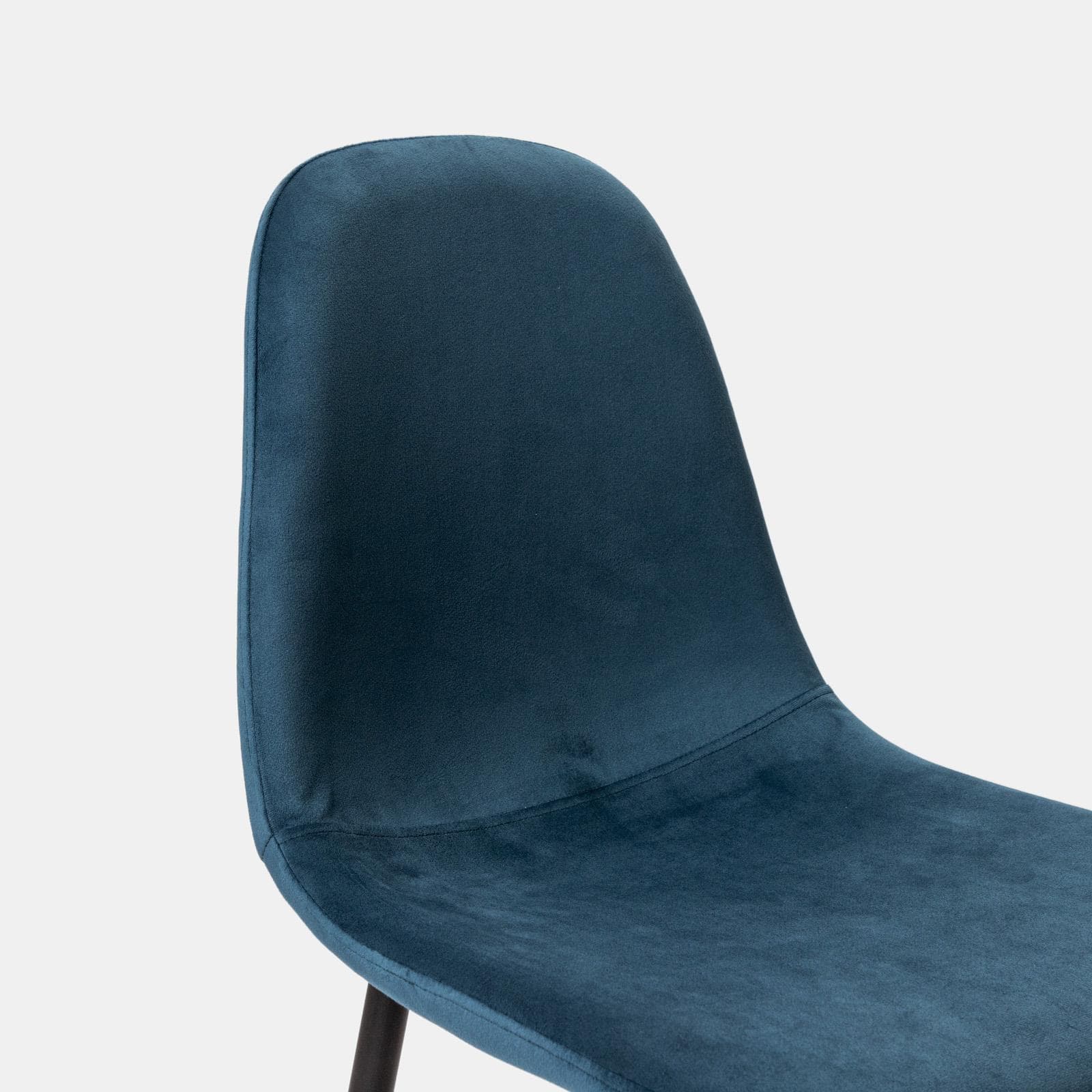 Set 2 sgabelli in velluto blu con gambe in metallo nere - Finesse