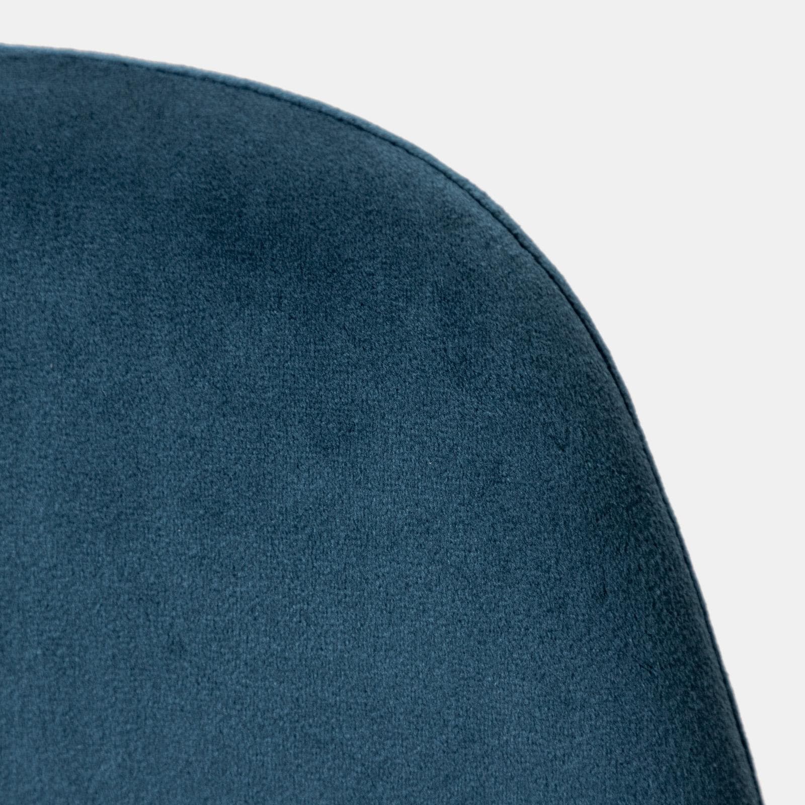 Set 2 sgabelli in velluto blu con gambe in metallo nere - Finesse