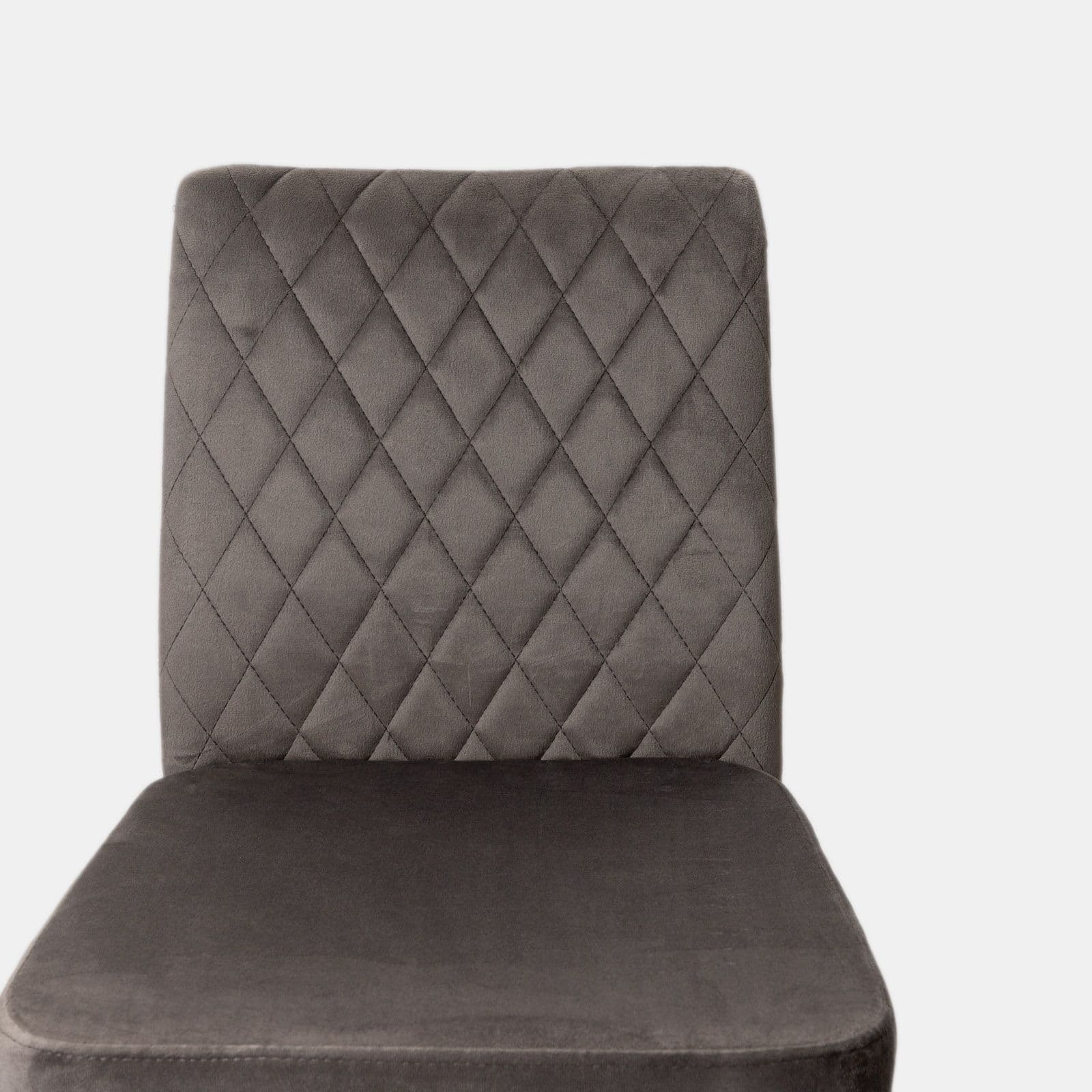 Set 2 sgabelli in velluto grigio fumo con gambe in metallo nero - Frest