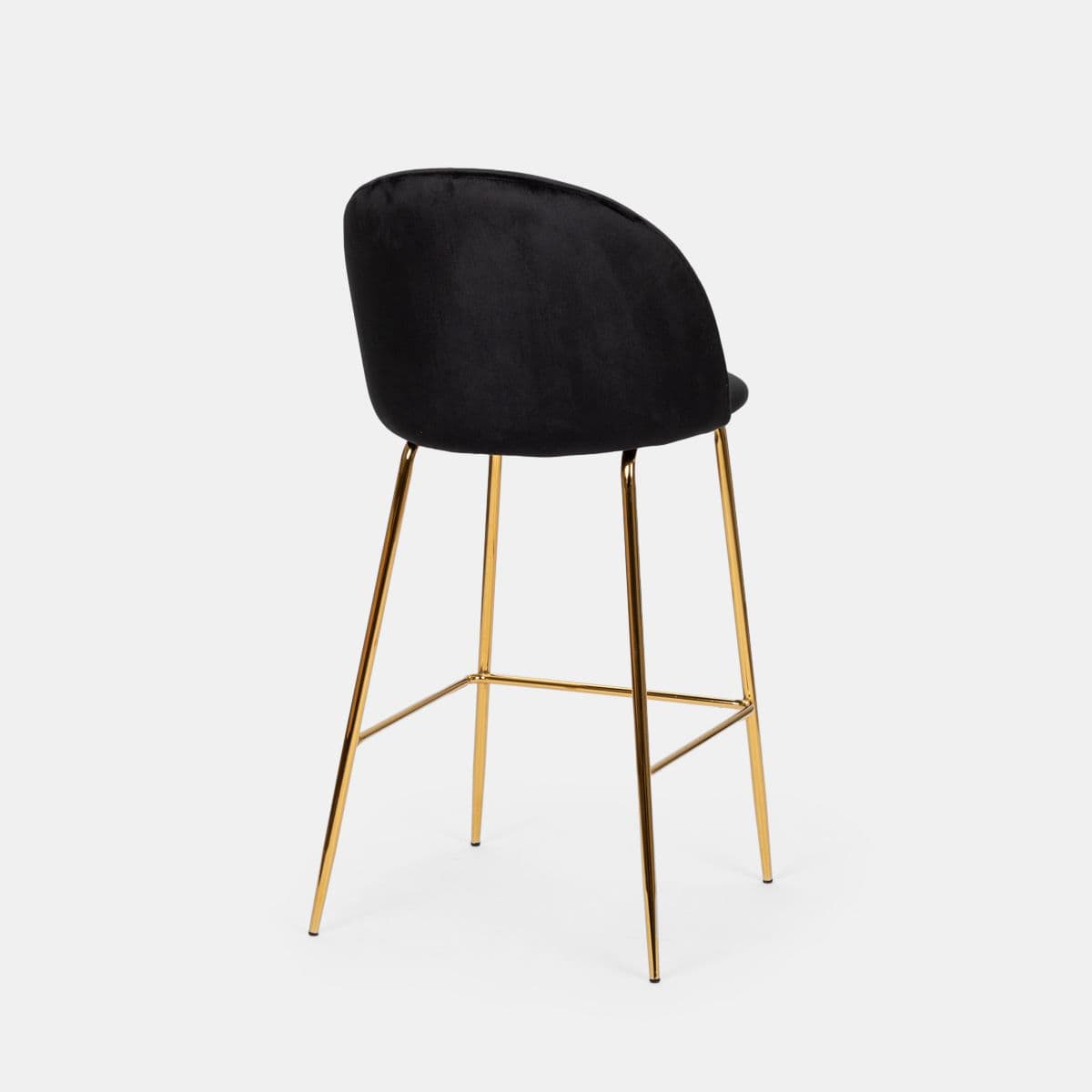 Set 2 sgabelli in velluto nero con gambe oro - Melt