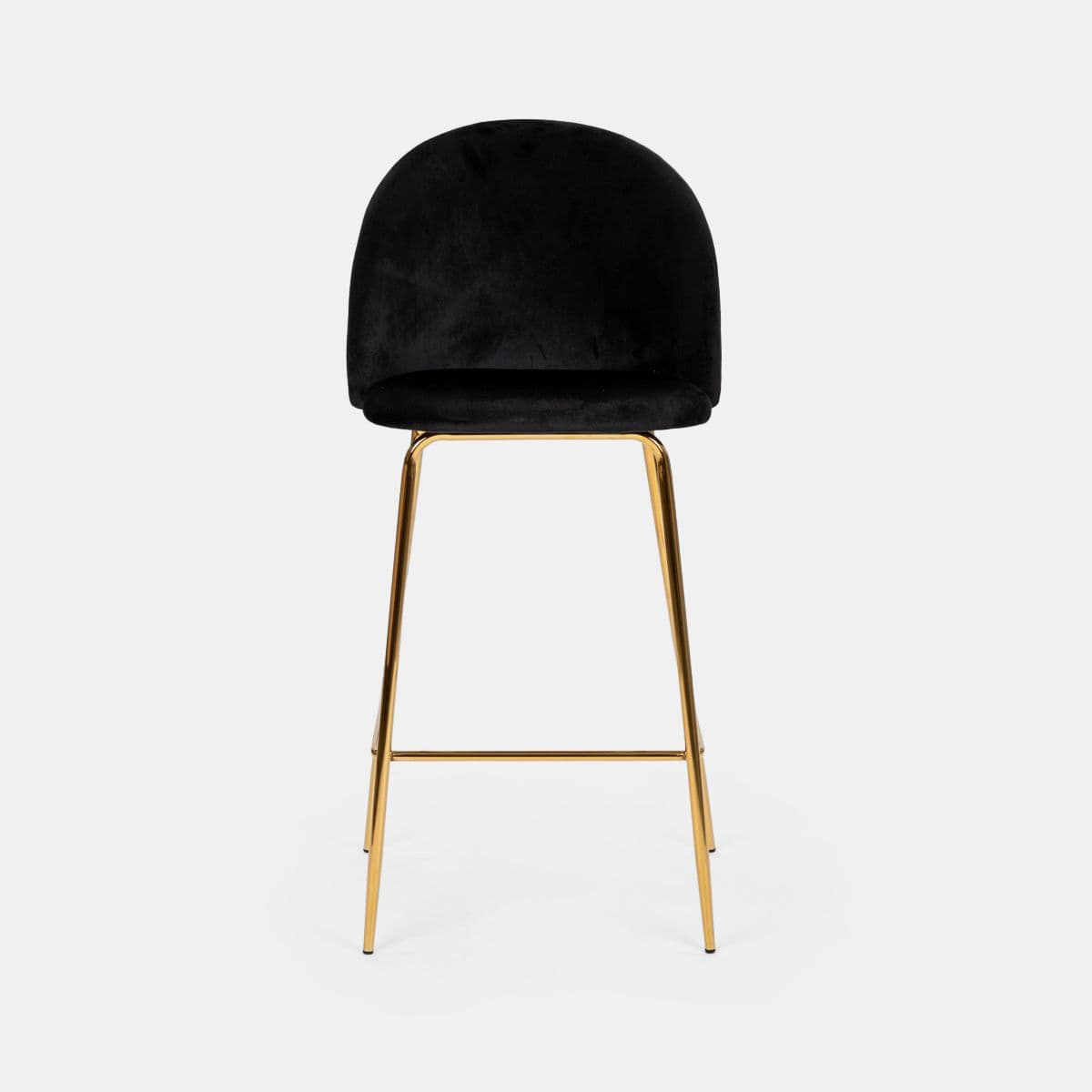 Set 2 sgabelli in velluto nero con gambe oro - Melt