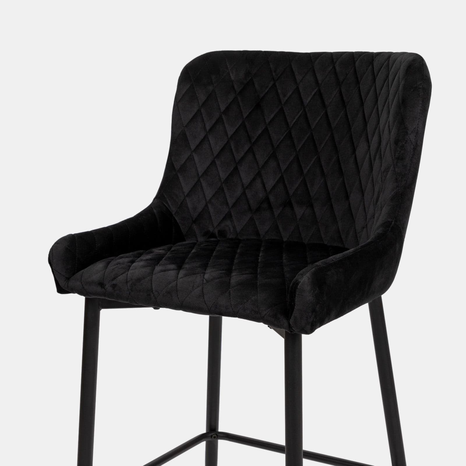 Set 2 sgabelli in velluto nero - Yasi