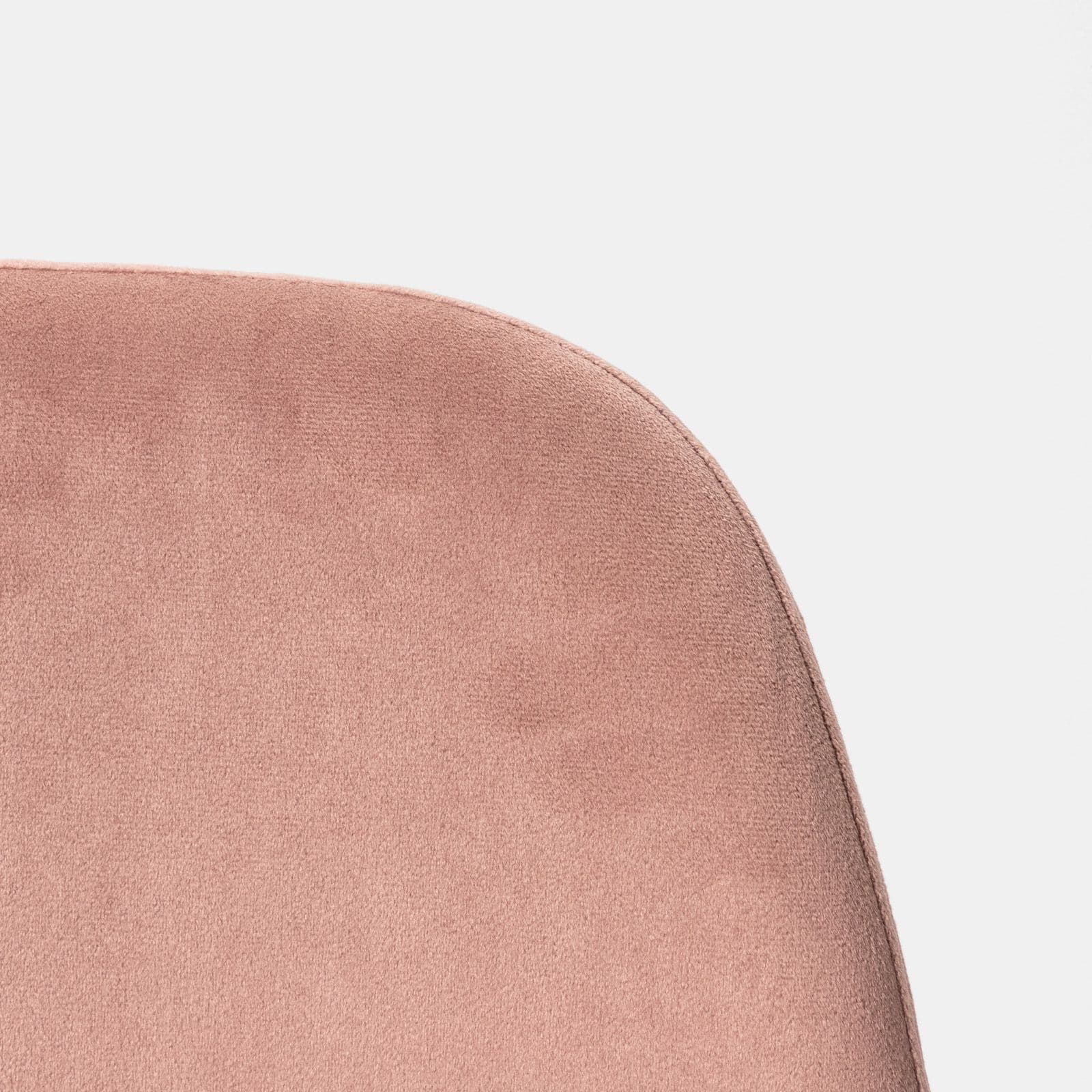Set 2 sgabelli in velluto rosa antico con gambe in metallo nere - Finesse