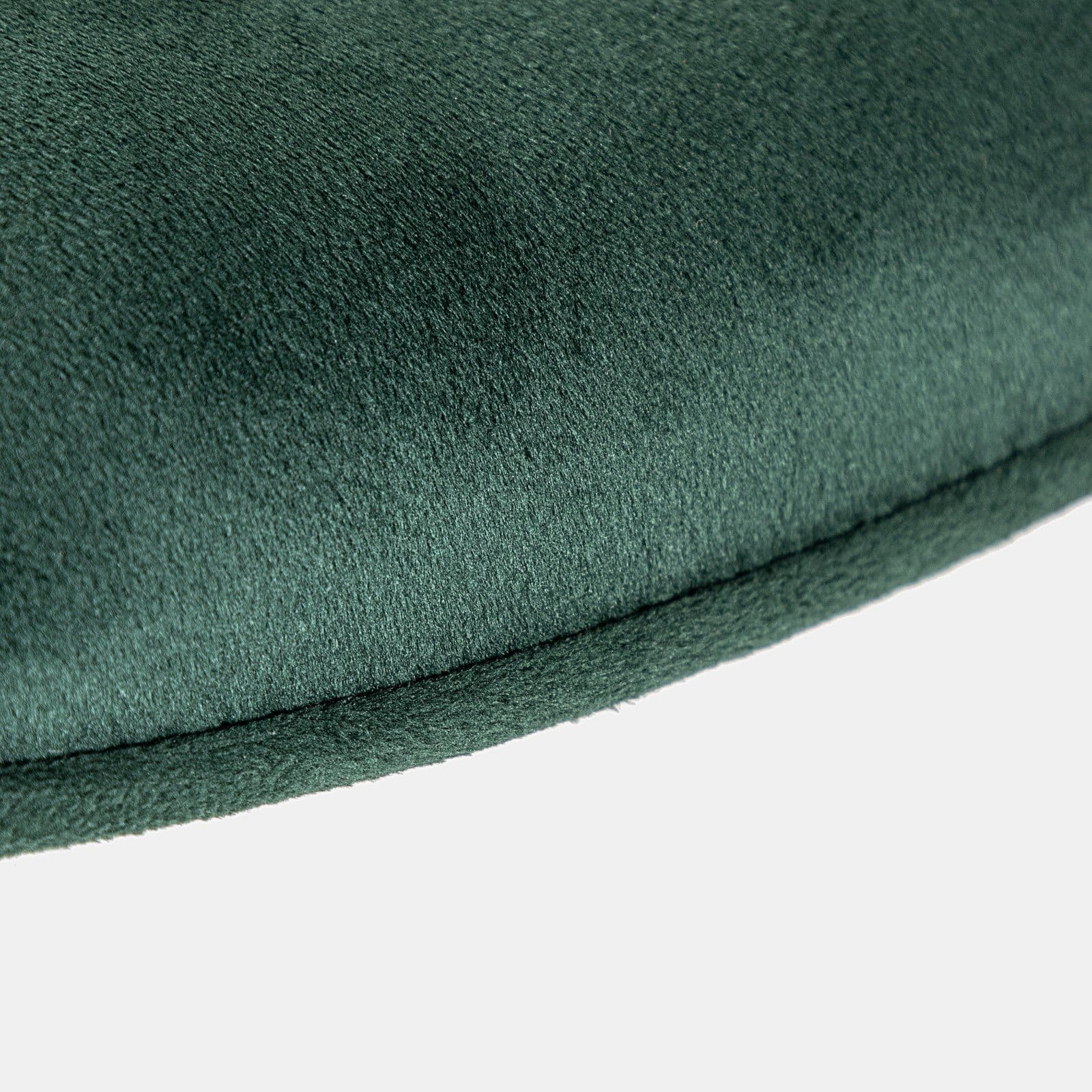 Set 2 sgabelli in velluto verde scuro con gambe in metallo nero - Milva