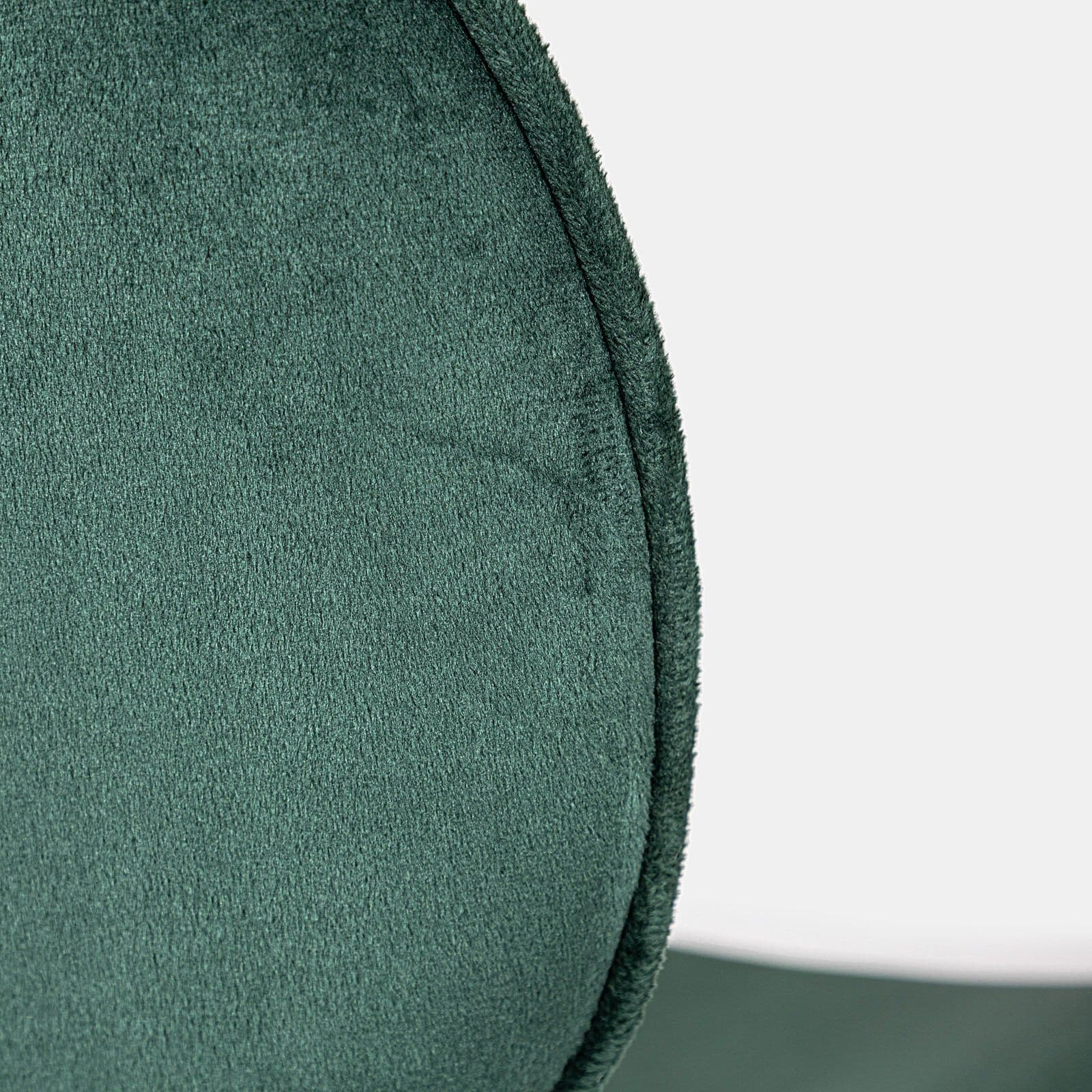 Set 2 sgabelli in velluto verde scuro con gambe in metallo nero - Milva
