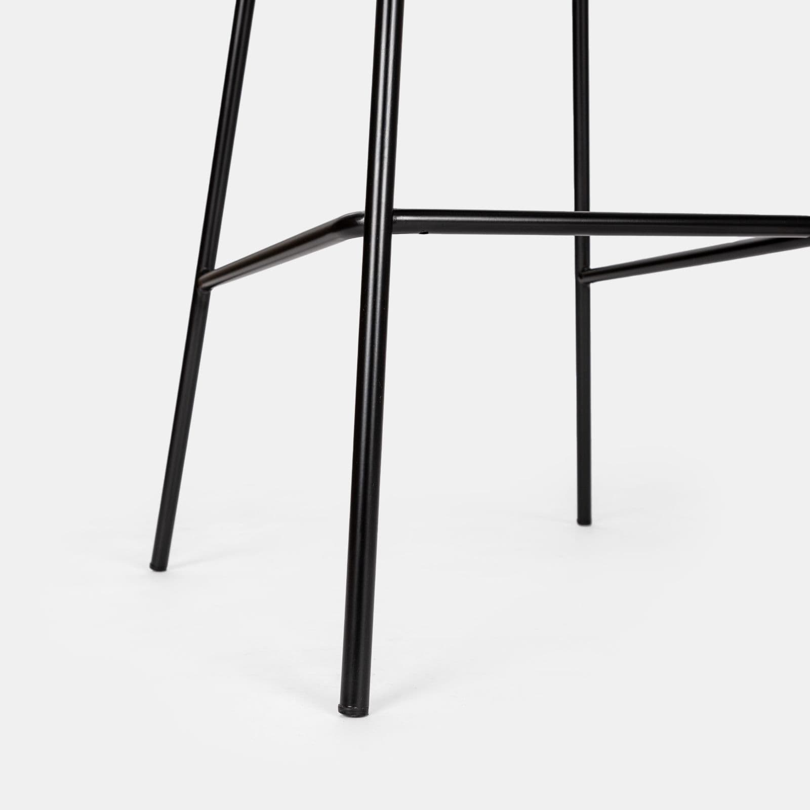 Set 2 sgabelli in velluto verde scuro con gambe in metallo nero - Milva