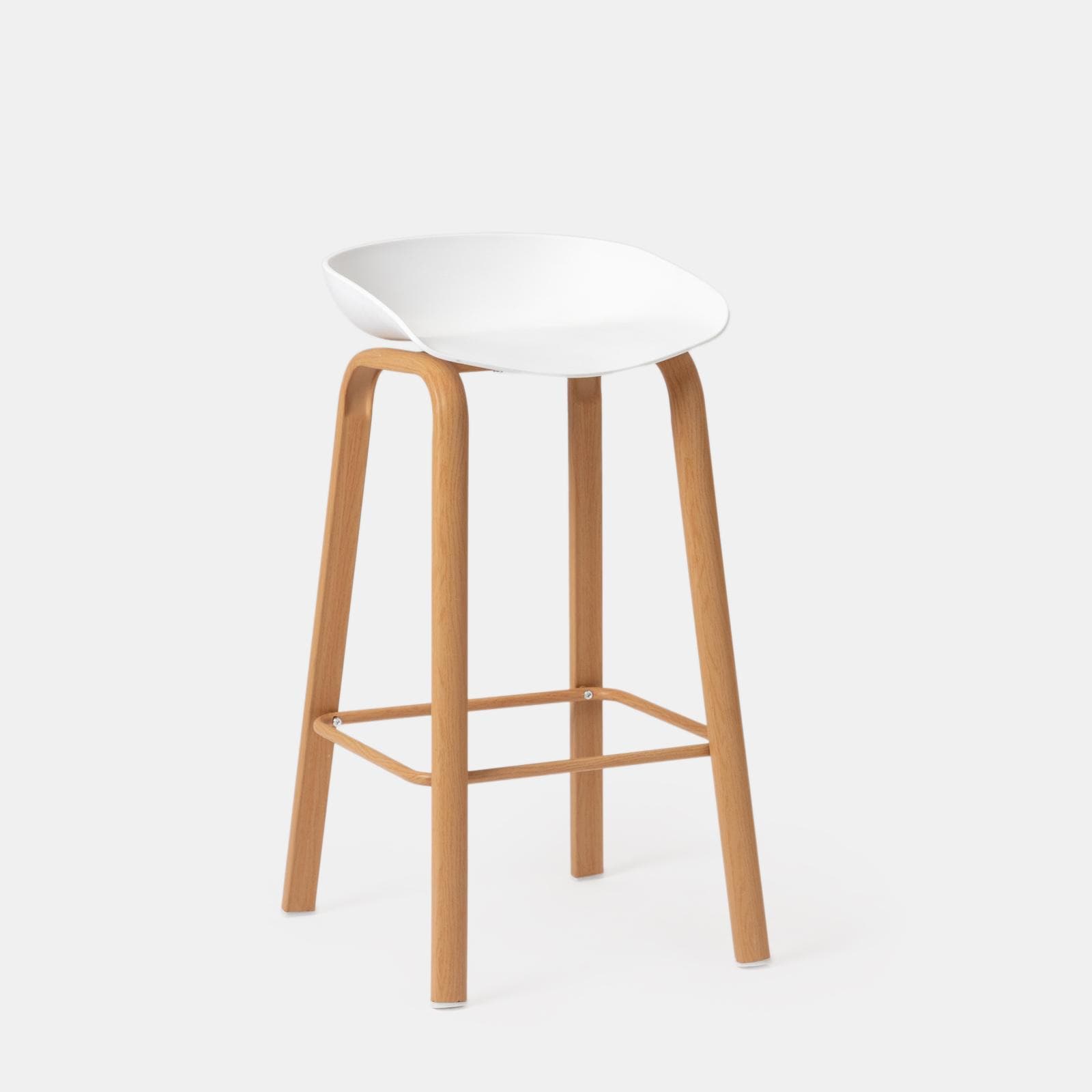 Set 2 sgabelli seduta bianco e gambe in metallo effetto legno - Alborg
