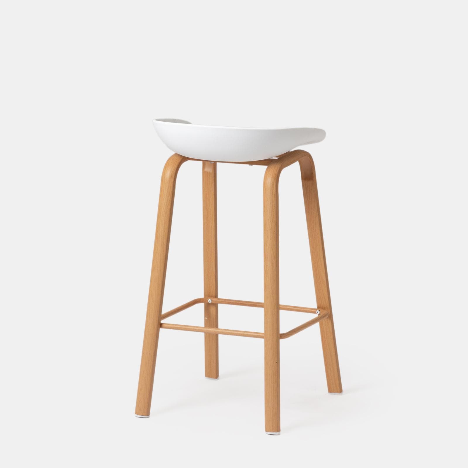 Set 2 sgabelli seduta bianco e gambe in metallo effetto legno - Alborg