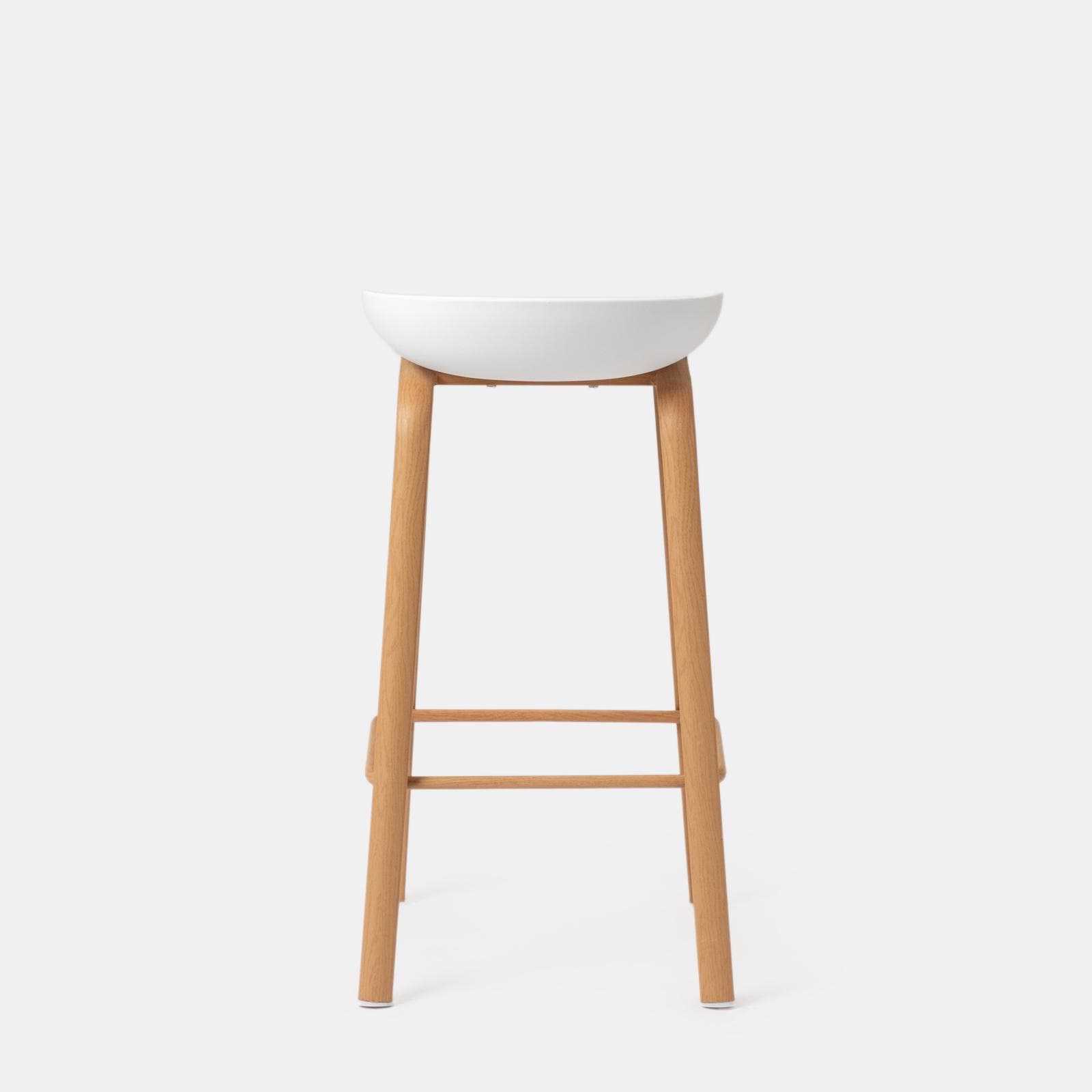 Set 2 sgabelli seduta bianco e gambe in metallo effetto legno - Alborg