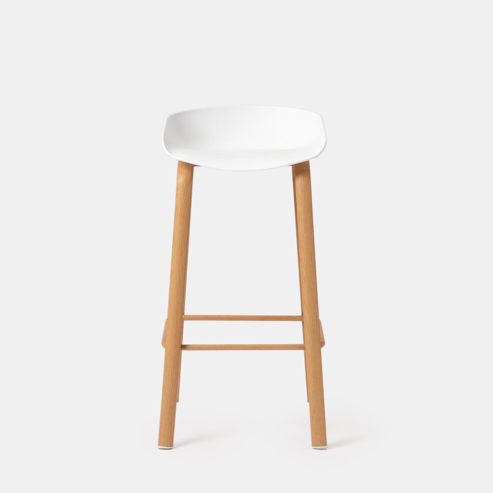 Set 2 sgabelli seduta bianco e gambe in metallo effetto legno - Alborg