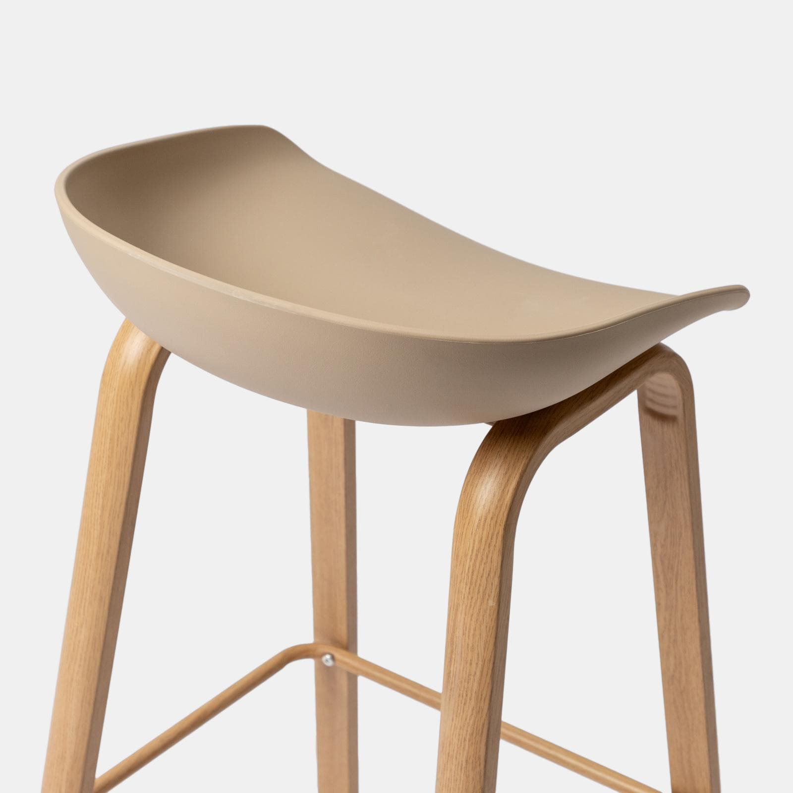 Set 2 sgabelli seduta cappuccino e gambe in metallo effetto legno - Alborg