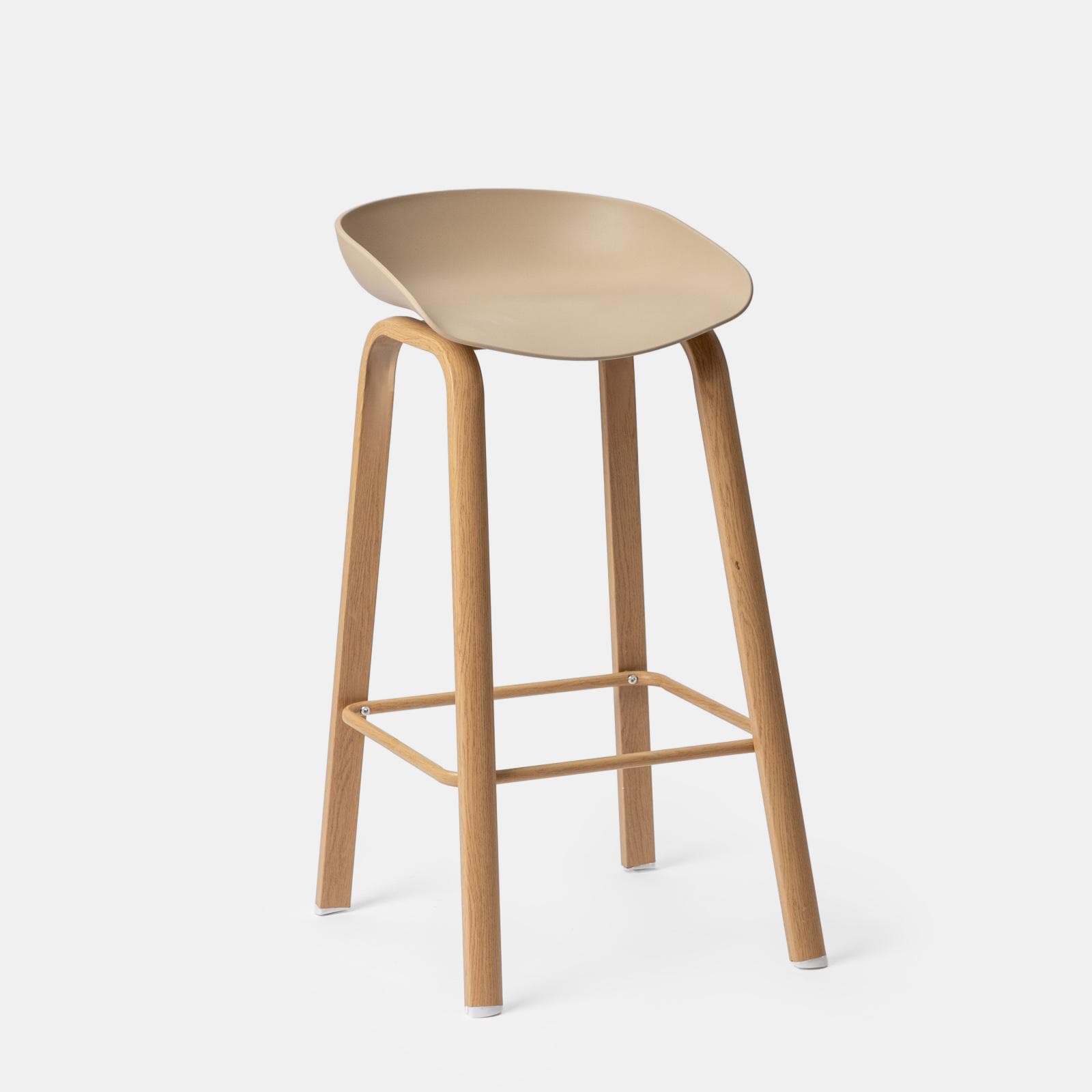 Set 2 sgabelli seduta cappuccino e gambe in metallo effetto legno - Alborg