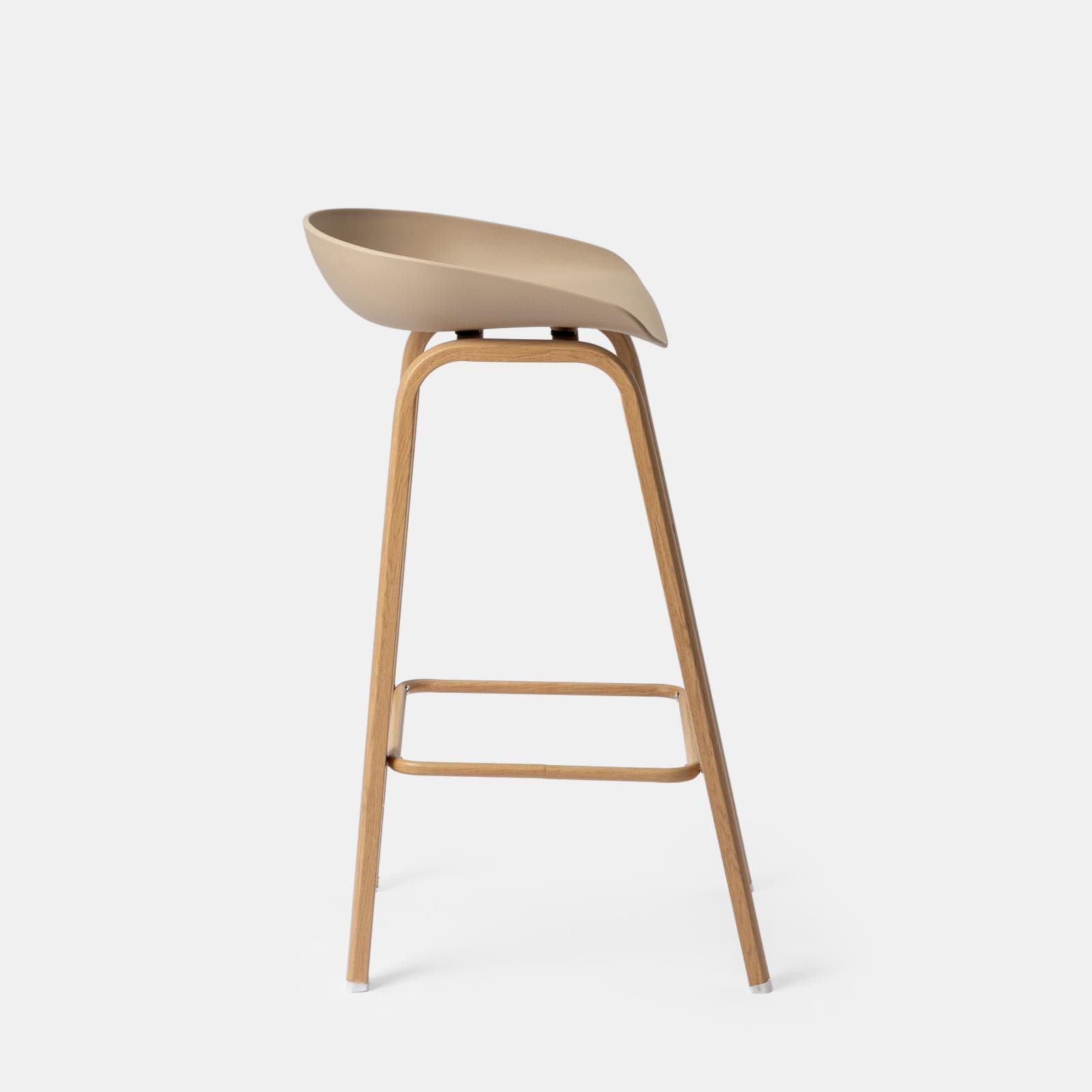 Set 2 sgabelli seduta cappuccino e gambe in metallo effetto legno - Alborg