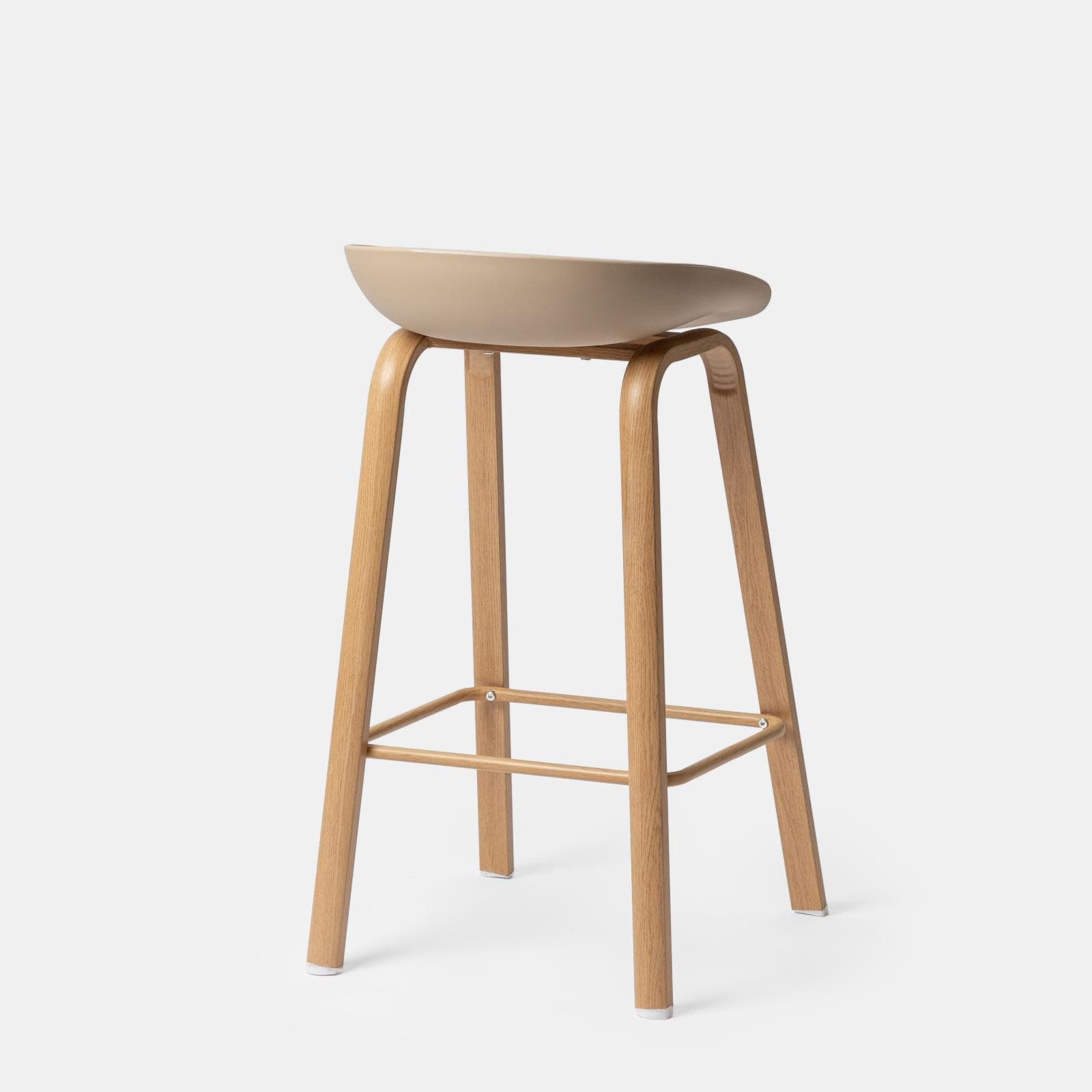 Set 2 sgabelli seduta cappuccino e gambe in metallo effetto legno - Alborg