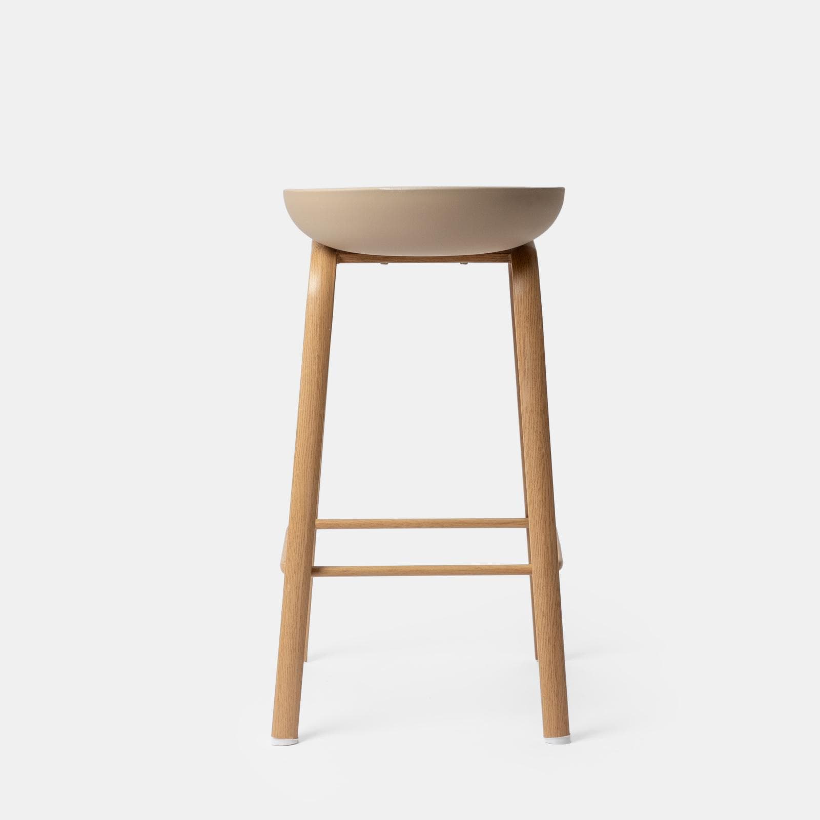Set 2 sgabelli seduta cappuccino e gambe in metallo effetto legno - Alborg
