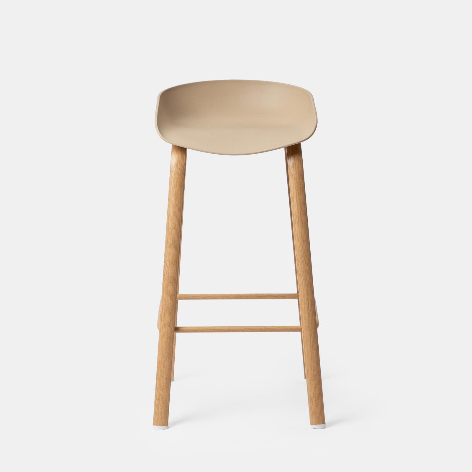 Set 2 sgabelli seduta cappuccino e gambe in metallo effetto legno - Alborg