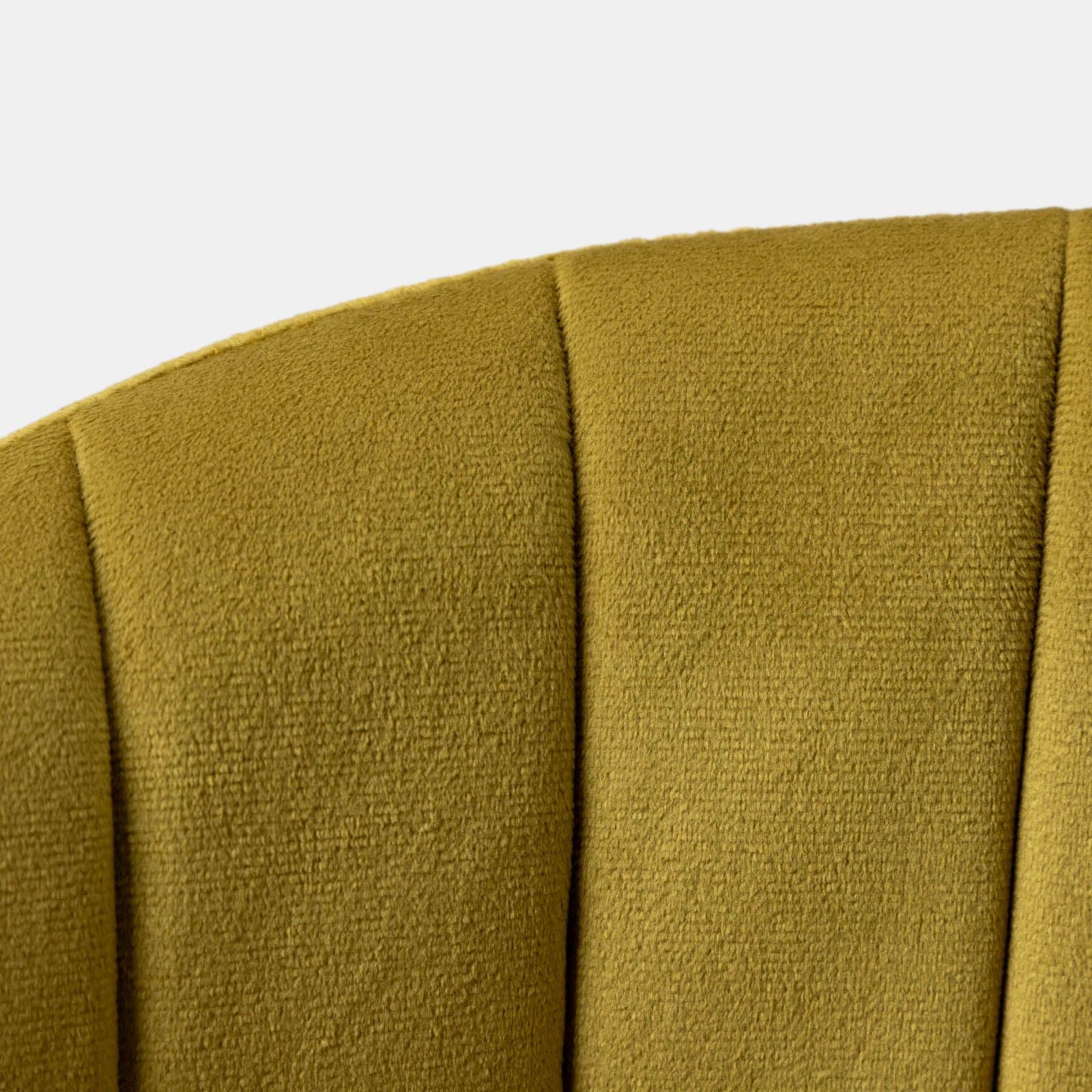 Set 2 sgabelli in velluto verde oliva con schienale a conchiglia e gambe in metallo oro - Halima