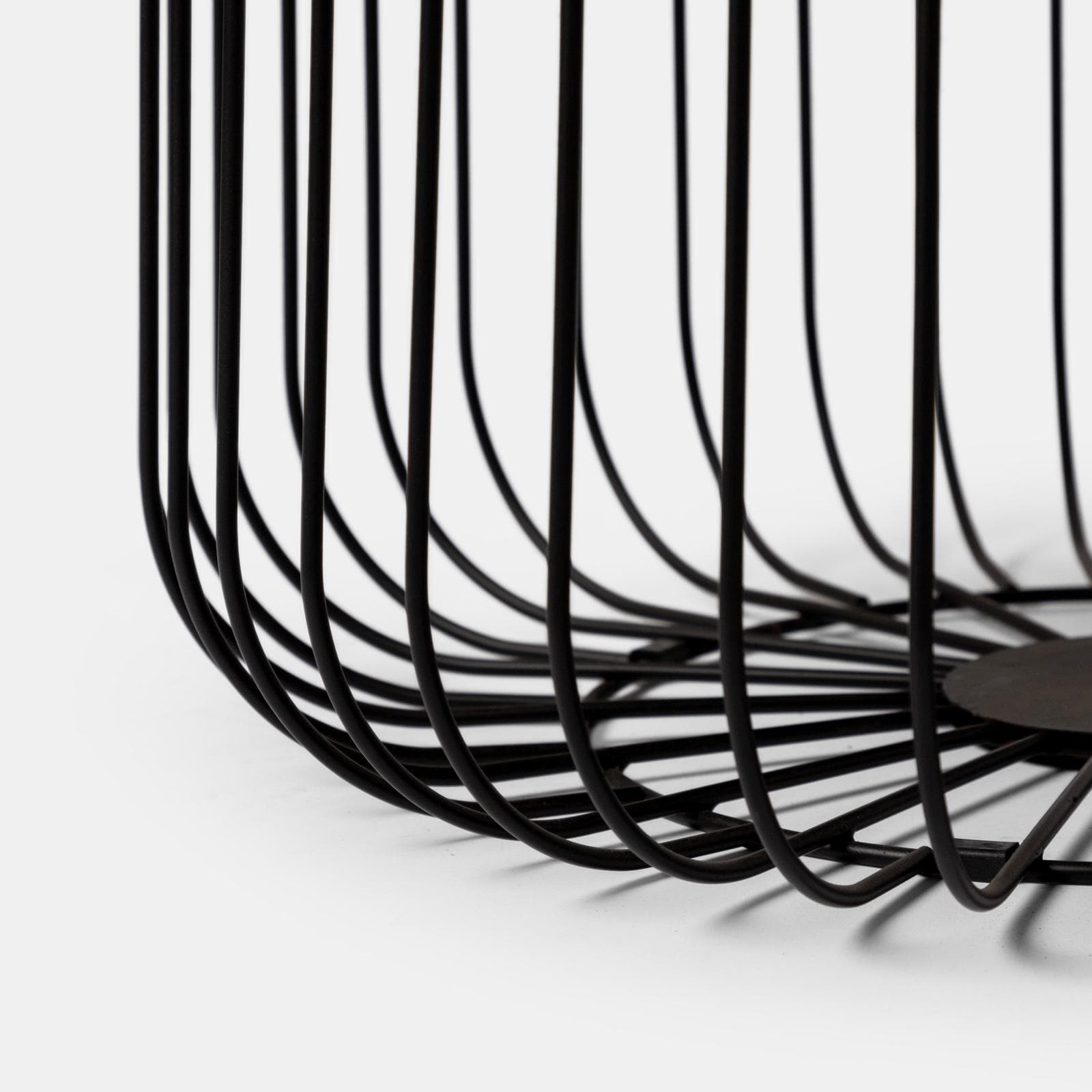 Set 2 tavolini tondi 37 cm e 60 cm in legno rovere chiaro e struttura in metallo nero - Kollek