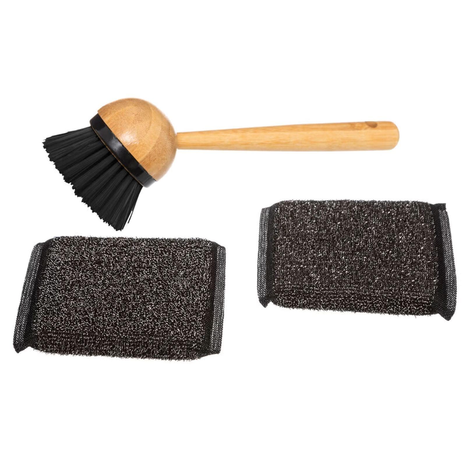 Set 3 accessori per lavello in legno di bambù naturale