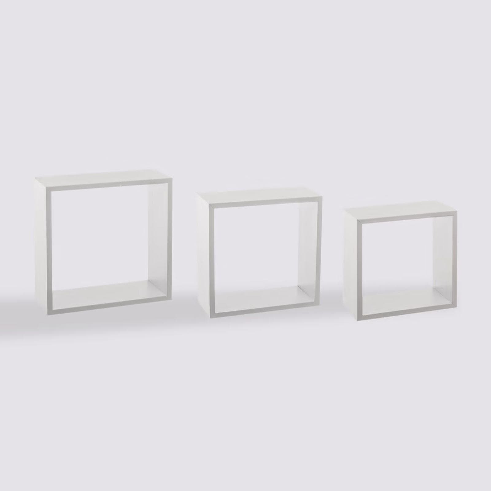 Set 3 cubi pensili in legno bianco - Brasilia
