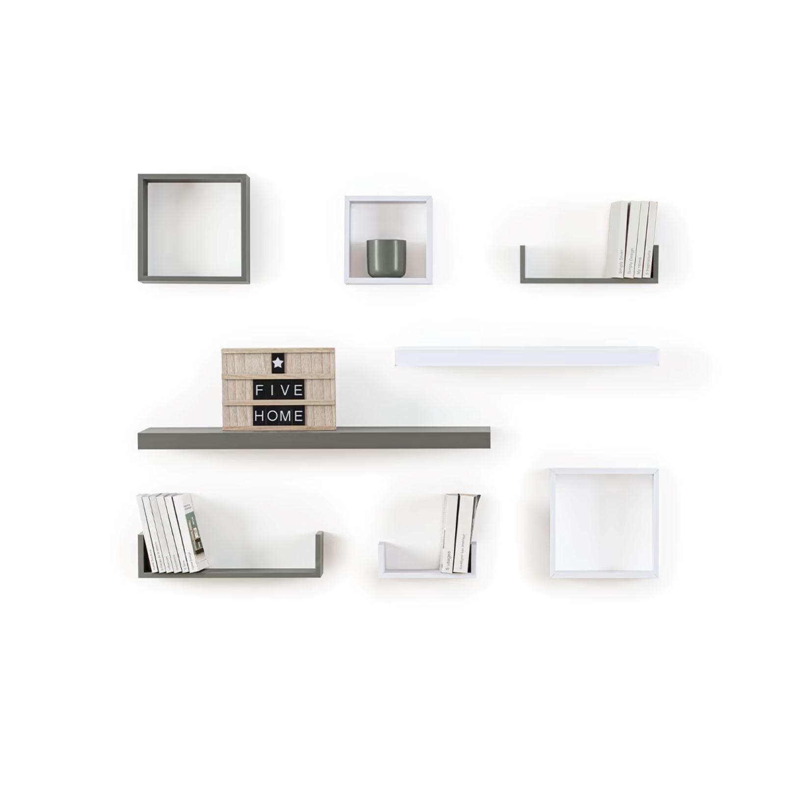 Set 3 cubi pensili in legno bianco - Brasilia
