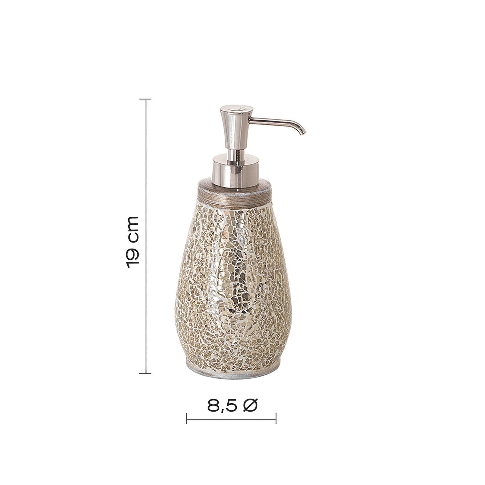 Set 4 accessori d'appoggio in ceramica crema e vetro oro - Myosotis di Gedy