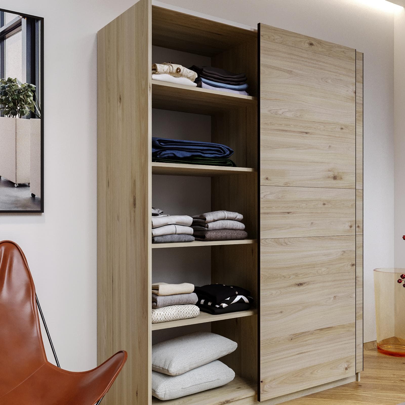 Set 3 ripiani per armadio scorrevole Essex da 120 cm rovere