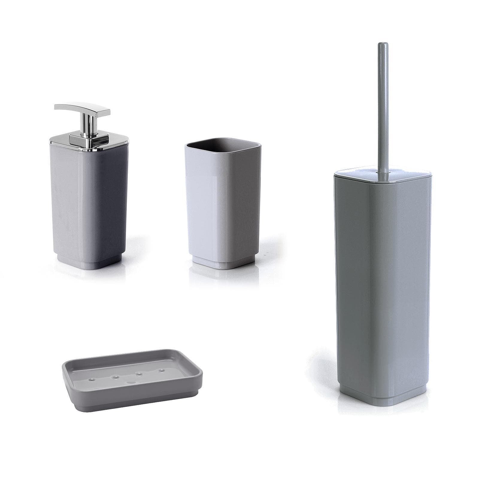Set 4 accessori da appoggio grigio - Seventy di Gedy