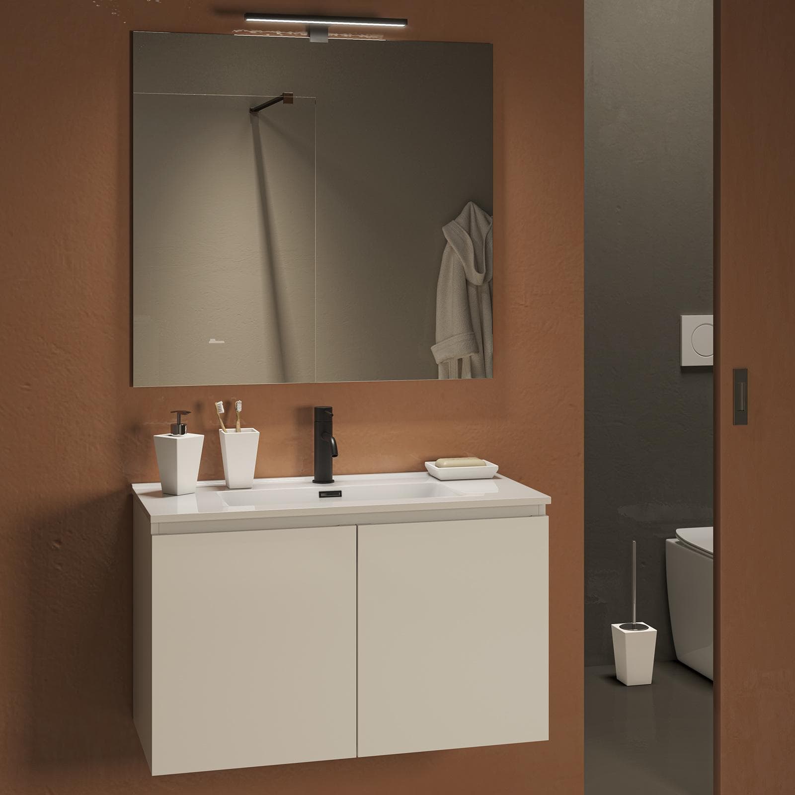 Set 4 accessori ceramica bianco lucido - Karima di Gedy