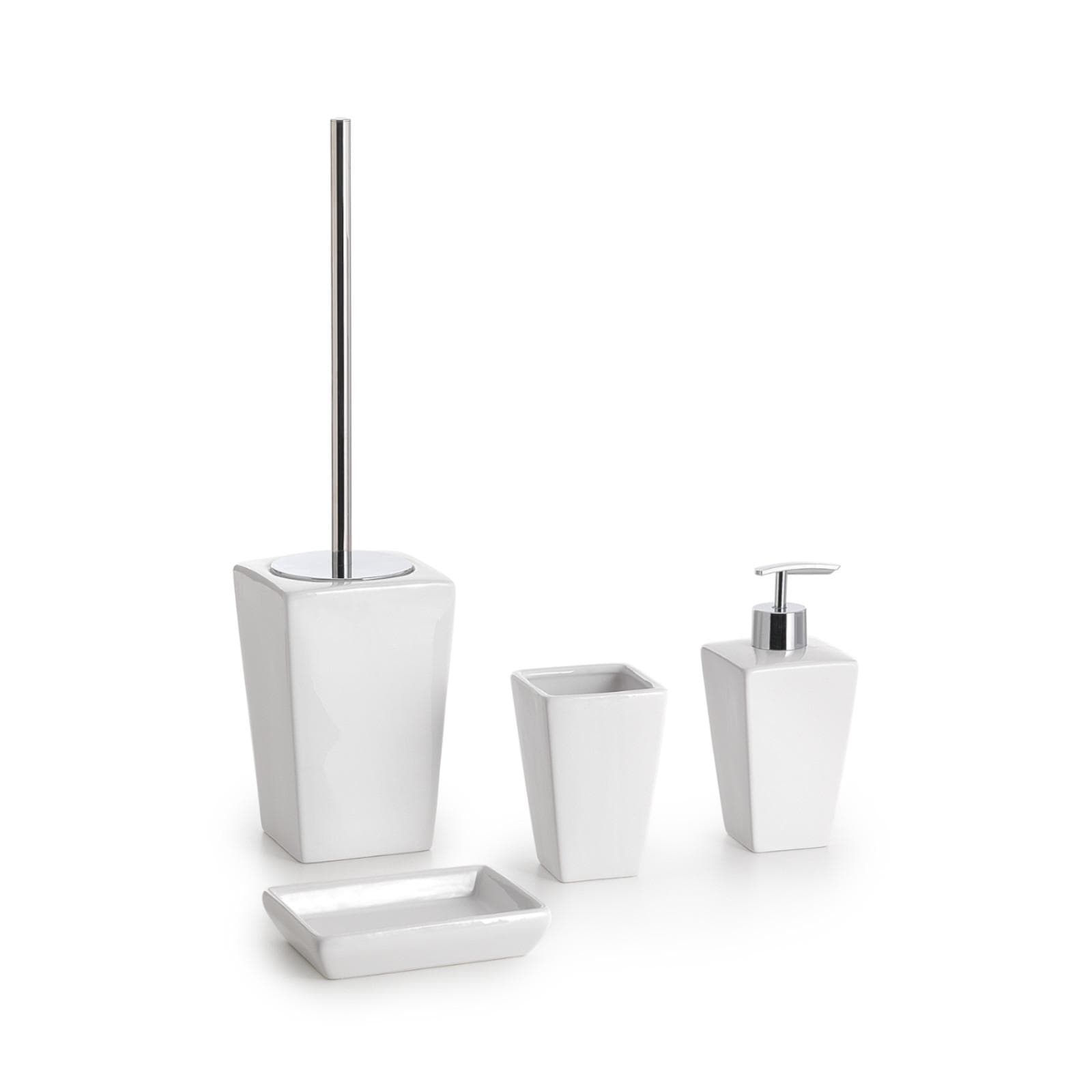 Set 4 accessori ceramica bianco lucido - Karima di Gedy