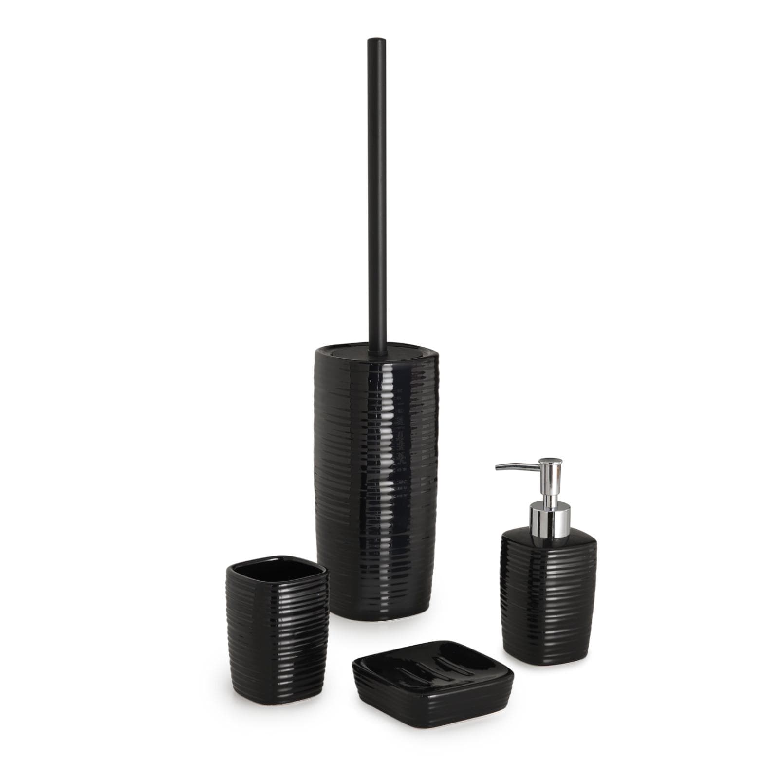Set 4 accessori d'appoggio in ceramica nero - Kelly di Gedy