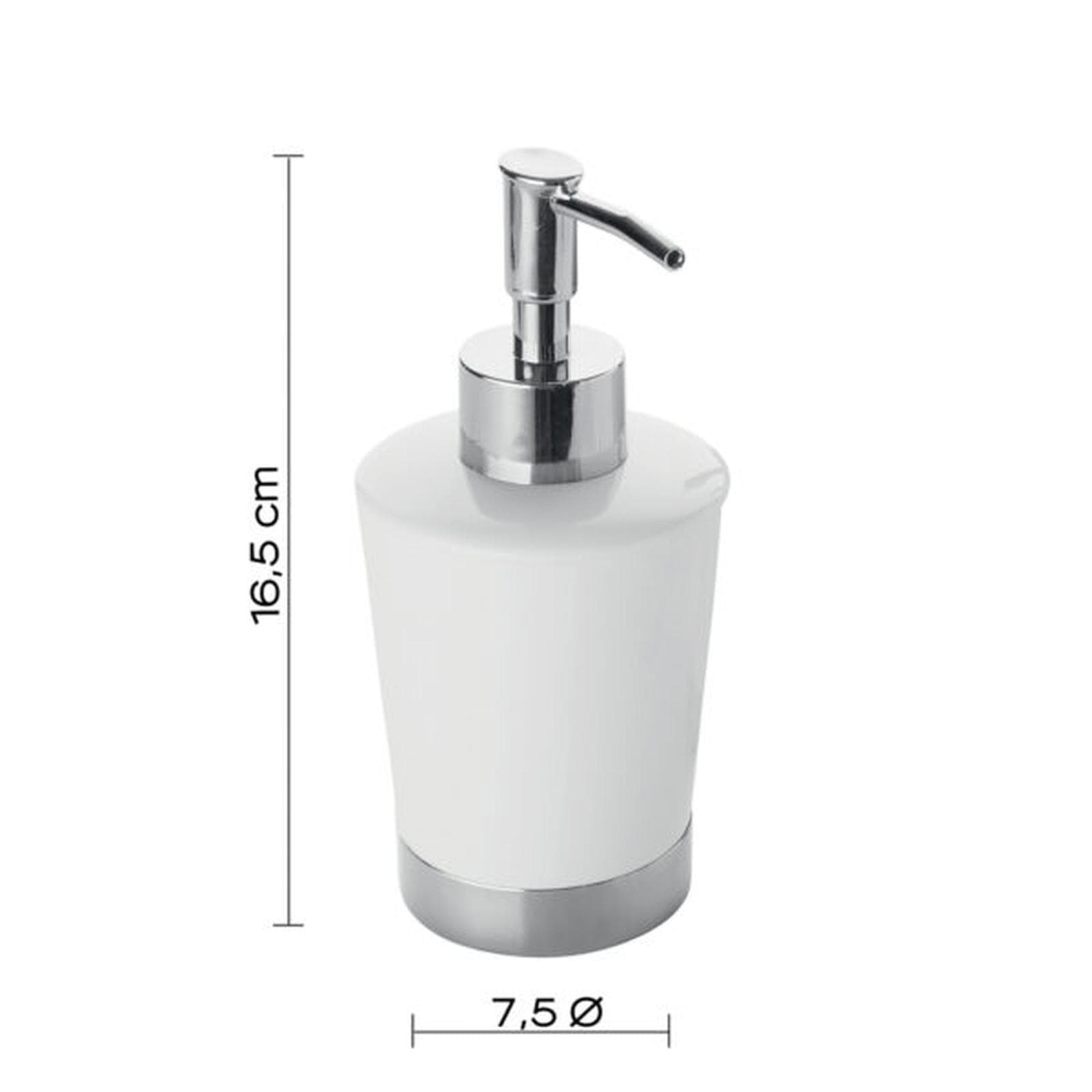 Set 4 accessori da appoggio in ceramica bianco e acciaio inox cromo - Petunia d Gedy