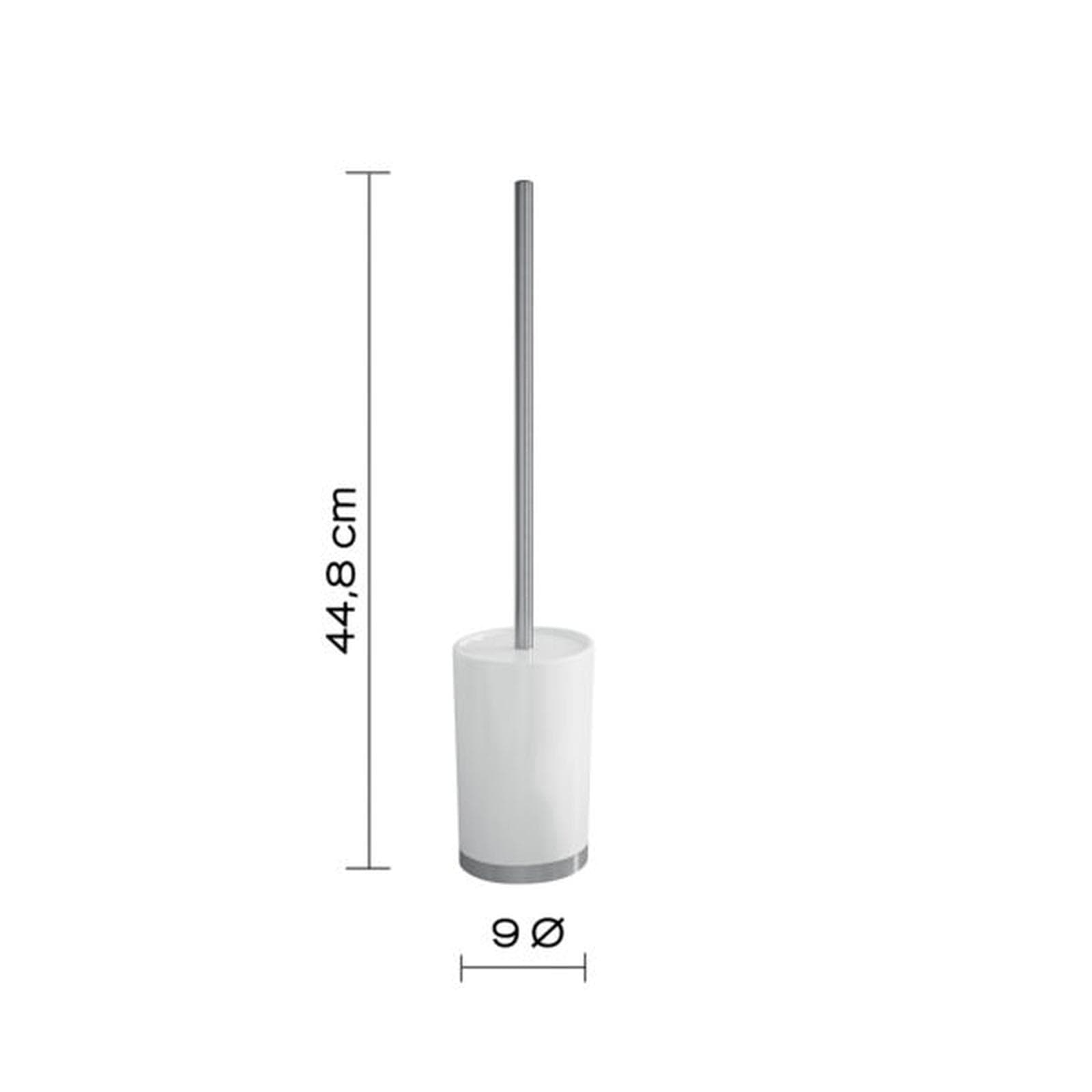 Set 4 accessori da appoggio in ceramica bianco e acciaio inox cromo - Petunia d Gedy
