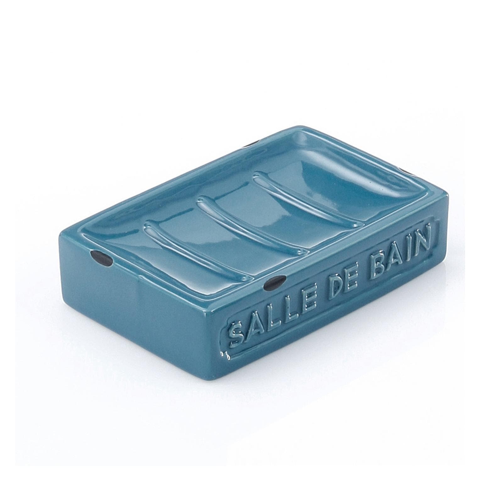 Set 4 accessori da appoggio in ceramica blu - Vivienne di Gedy