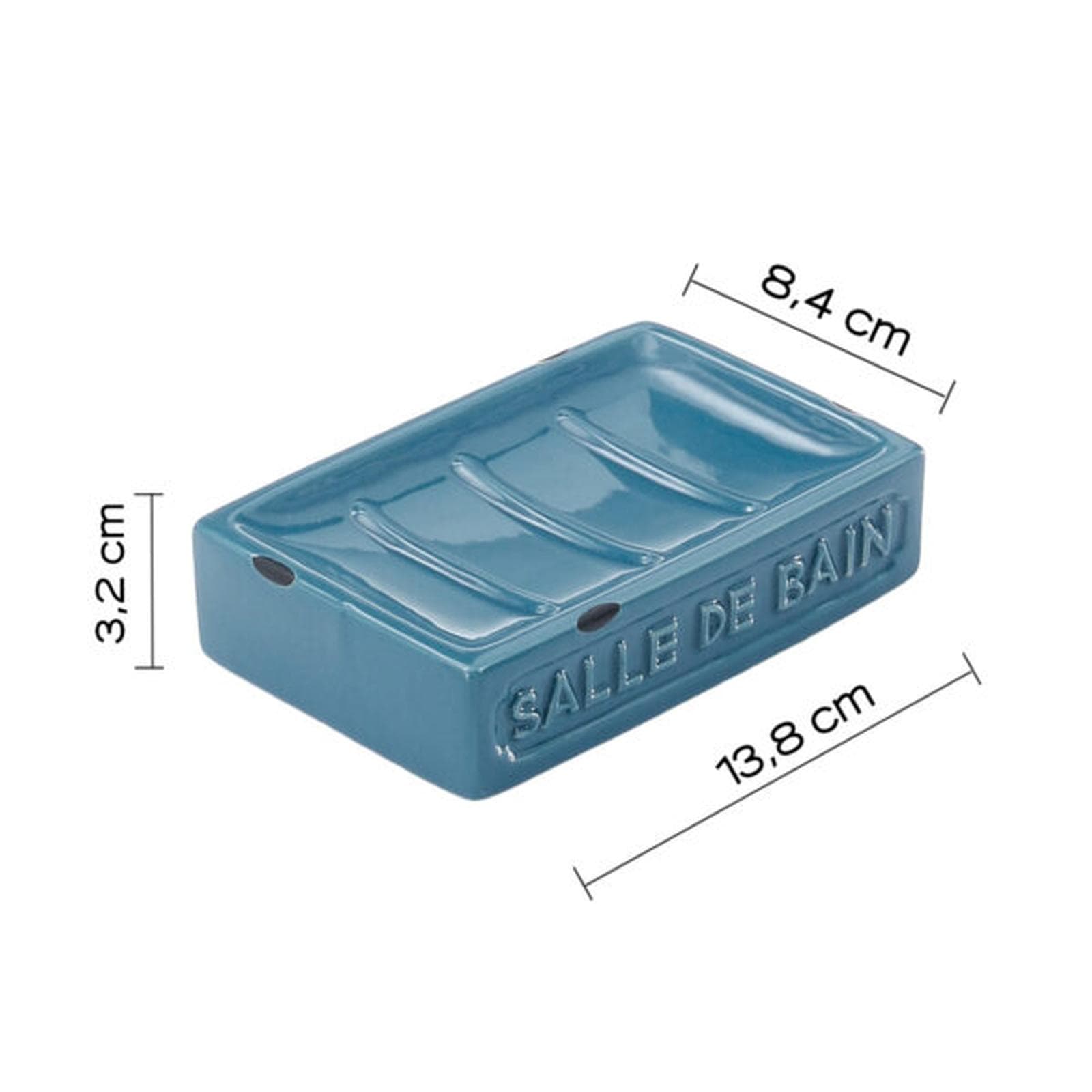 Set 4 accessori da appoggio in ceramica blu - Vivienne di Gedy