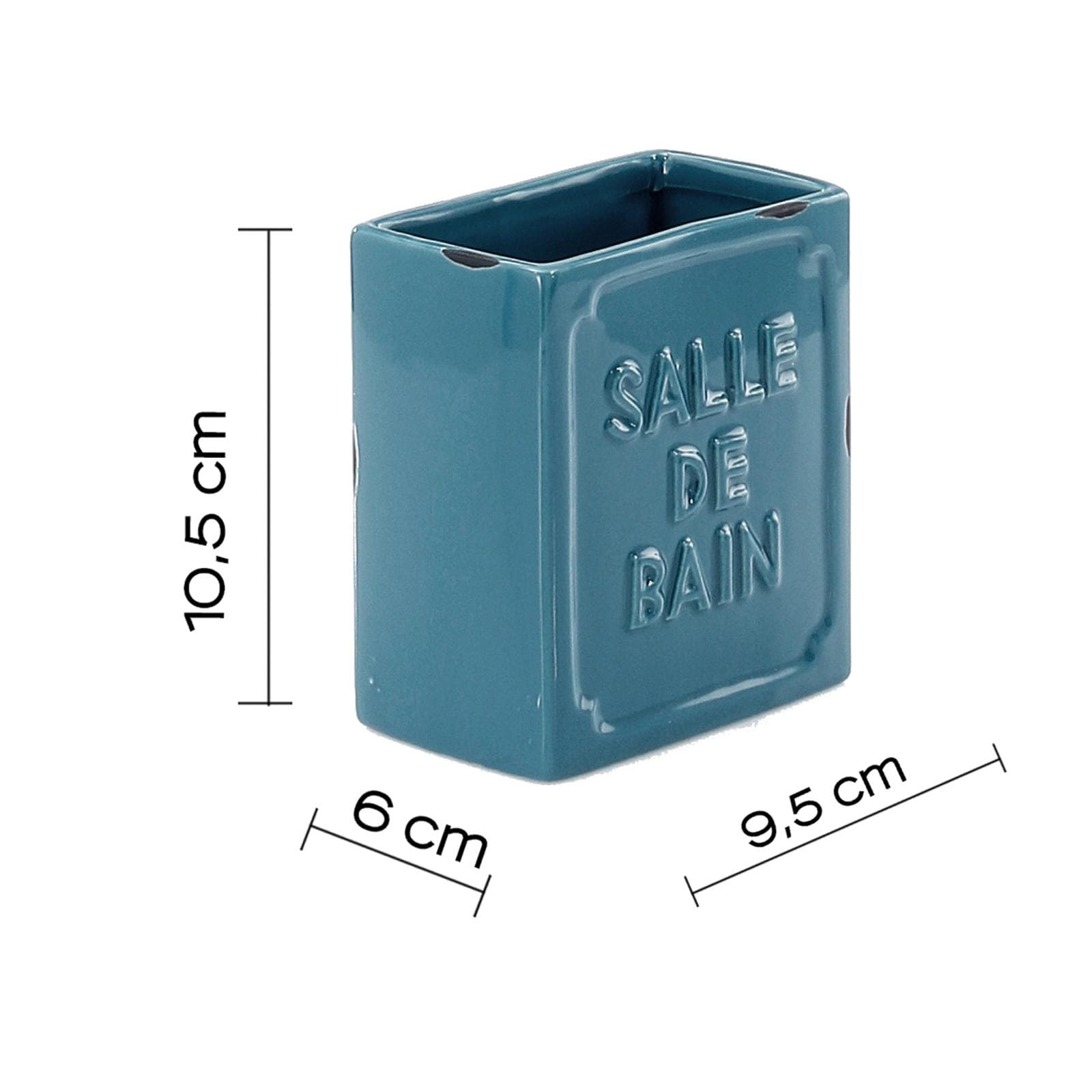 Set 4 accessori da appoggio in ceramica blu - Vivienne di Gedy