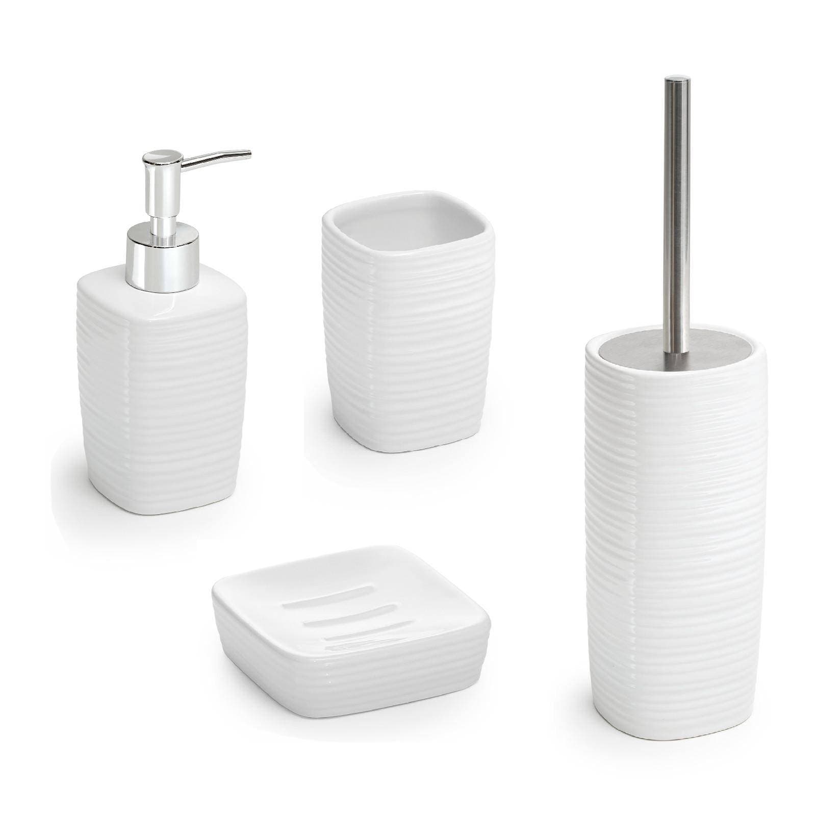 Set 4 accessori d'appoggio in ceramica bianco - Kelly di Gedy