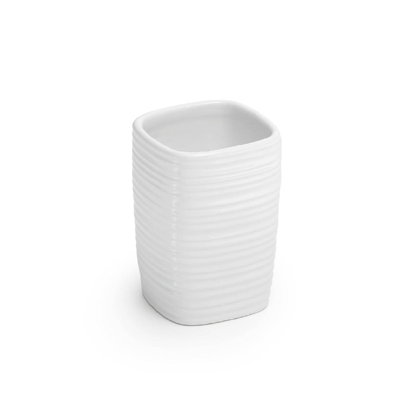 Set 4 accessori d'appoggio in ceramica bianco - Kelly di Gedy