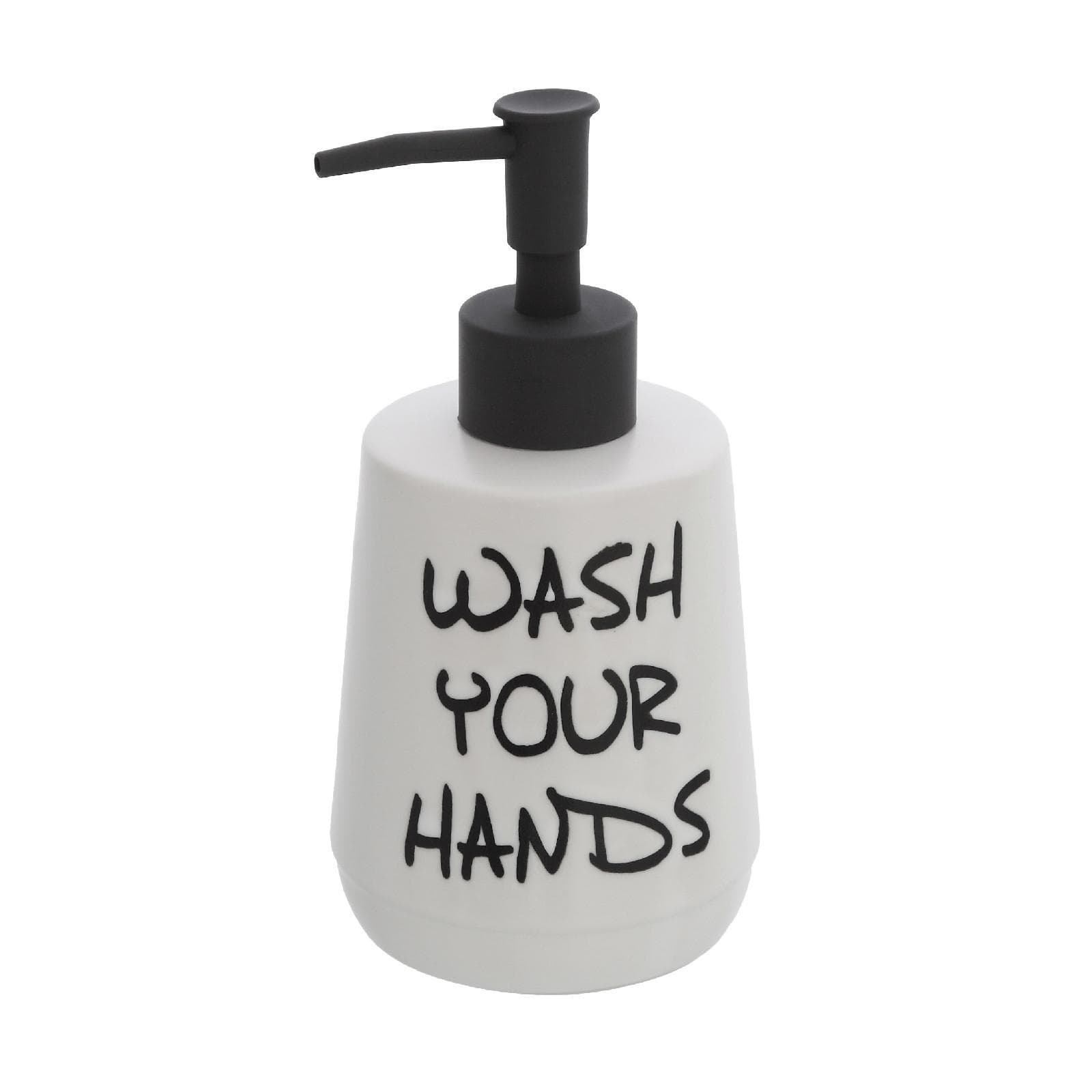 Set 4 accessori da bagno da appoggio in ceramica bianco - Linea Wash