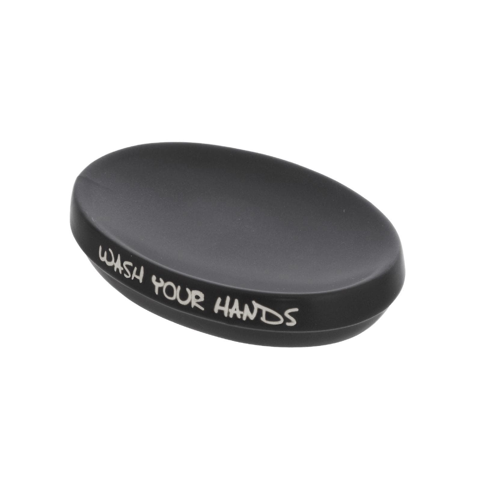 Set 4 accessori da bagno da appoggio in ceramica nero - Linea Wash