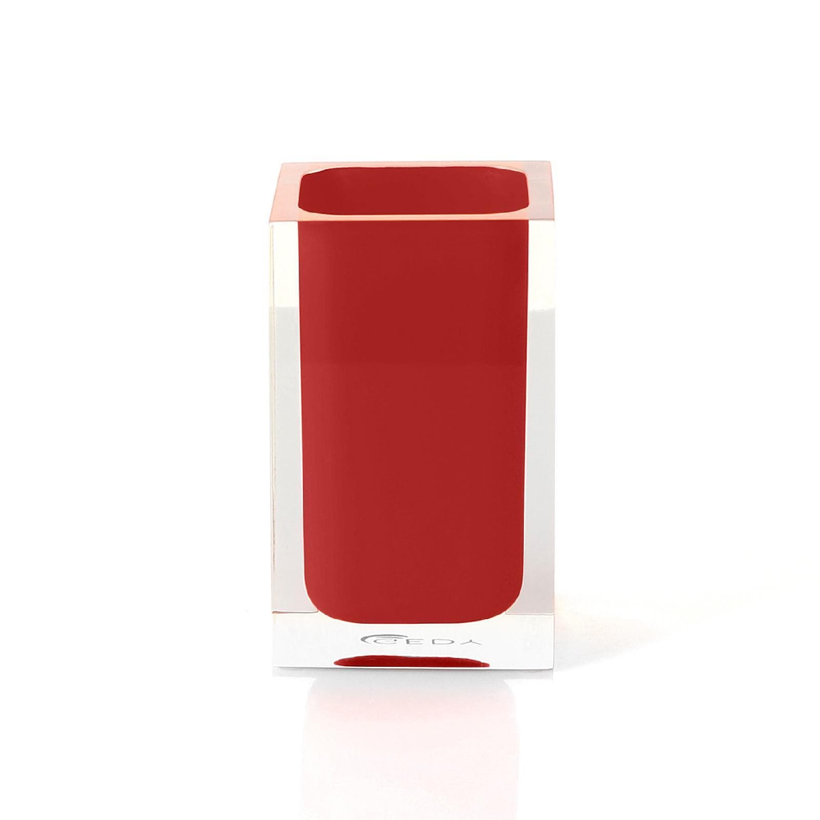 Set 4 accessori da appoggio rosso e trasparente - Rainbow di Gedy