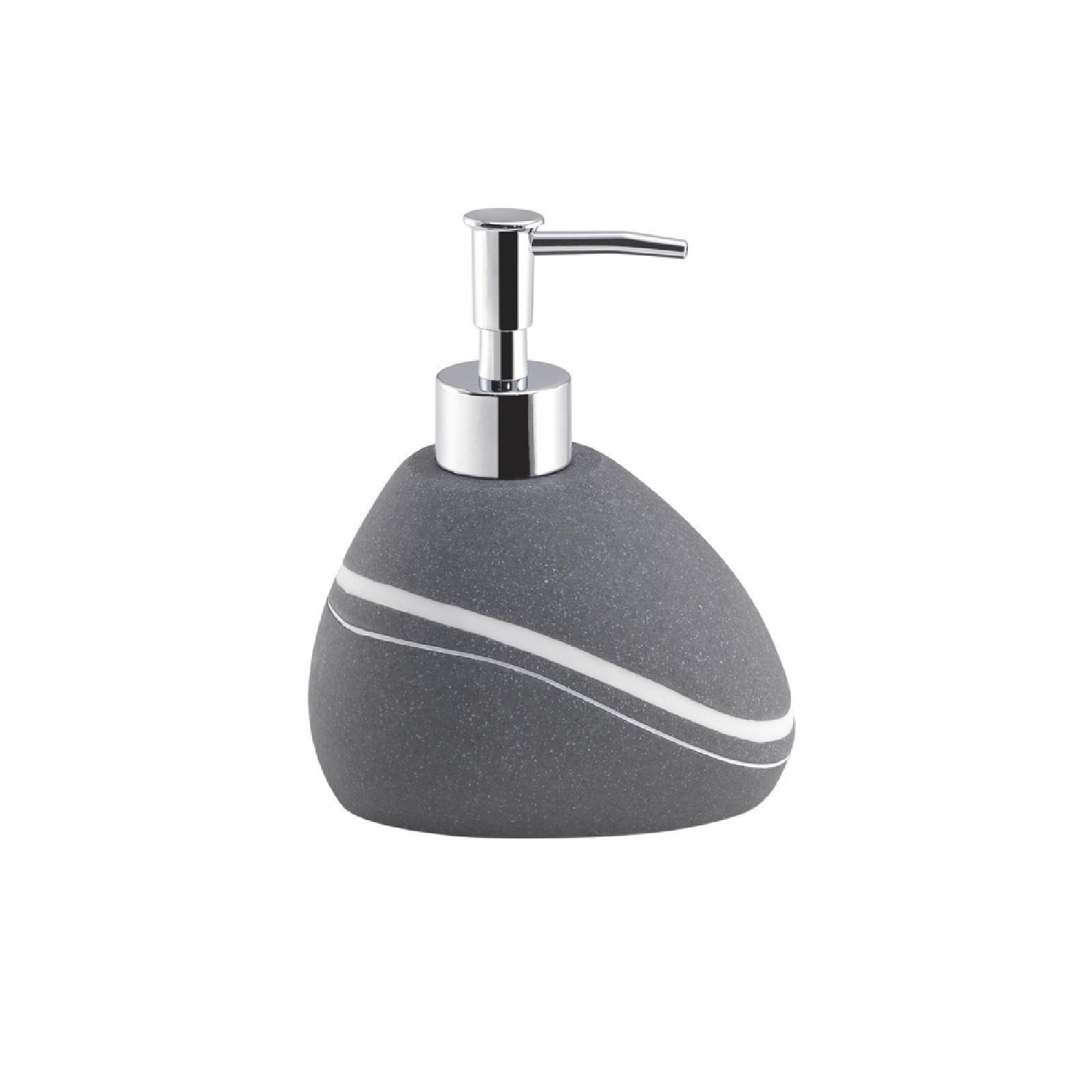 Set 4 accessori d'appoggio grigio effetto pietra con venature color quarzo - Yvonne di Gedy