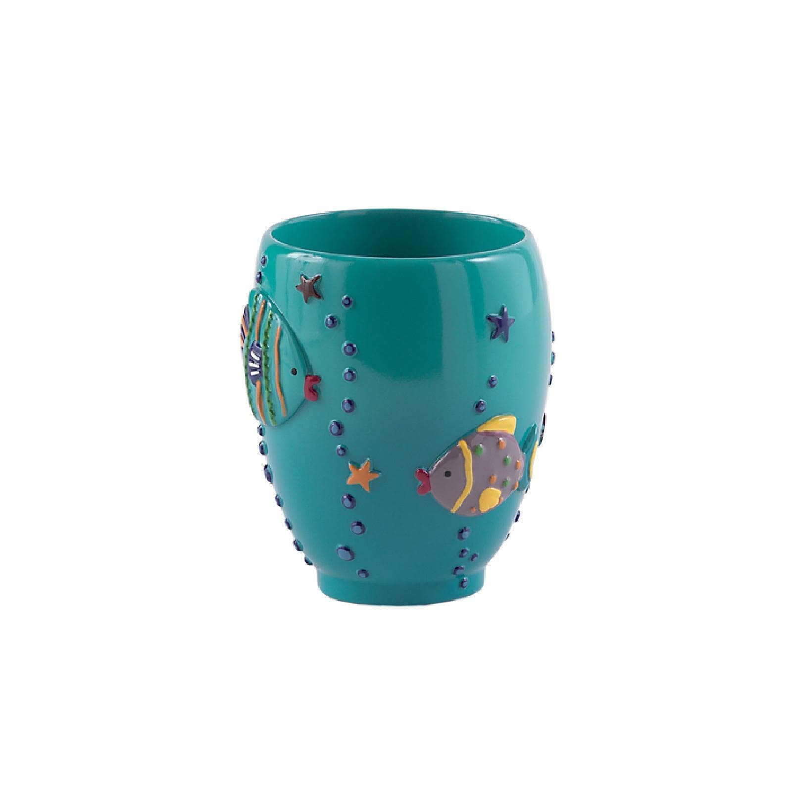 Set 4 accessori appoggio in resina turchese con fantasia marina - Dori di Gedy