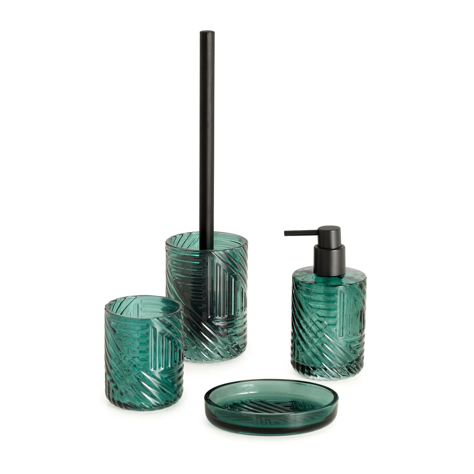 Set 4 accessori vetro verde - Corinne di Gedy