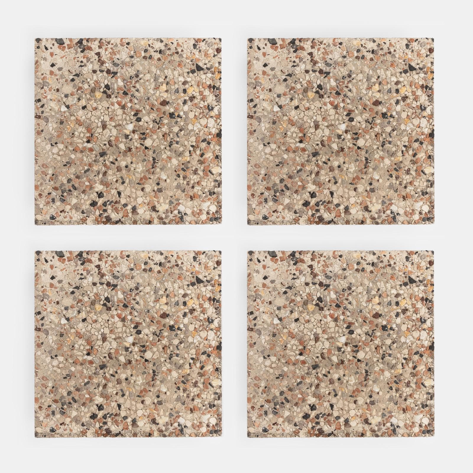 Set 4 marmette 50x50 cm per base ombrellone in ghiaia da 20 kg