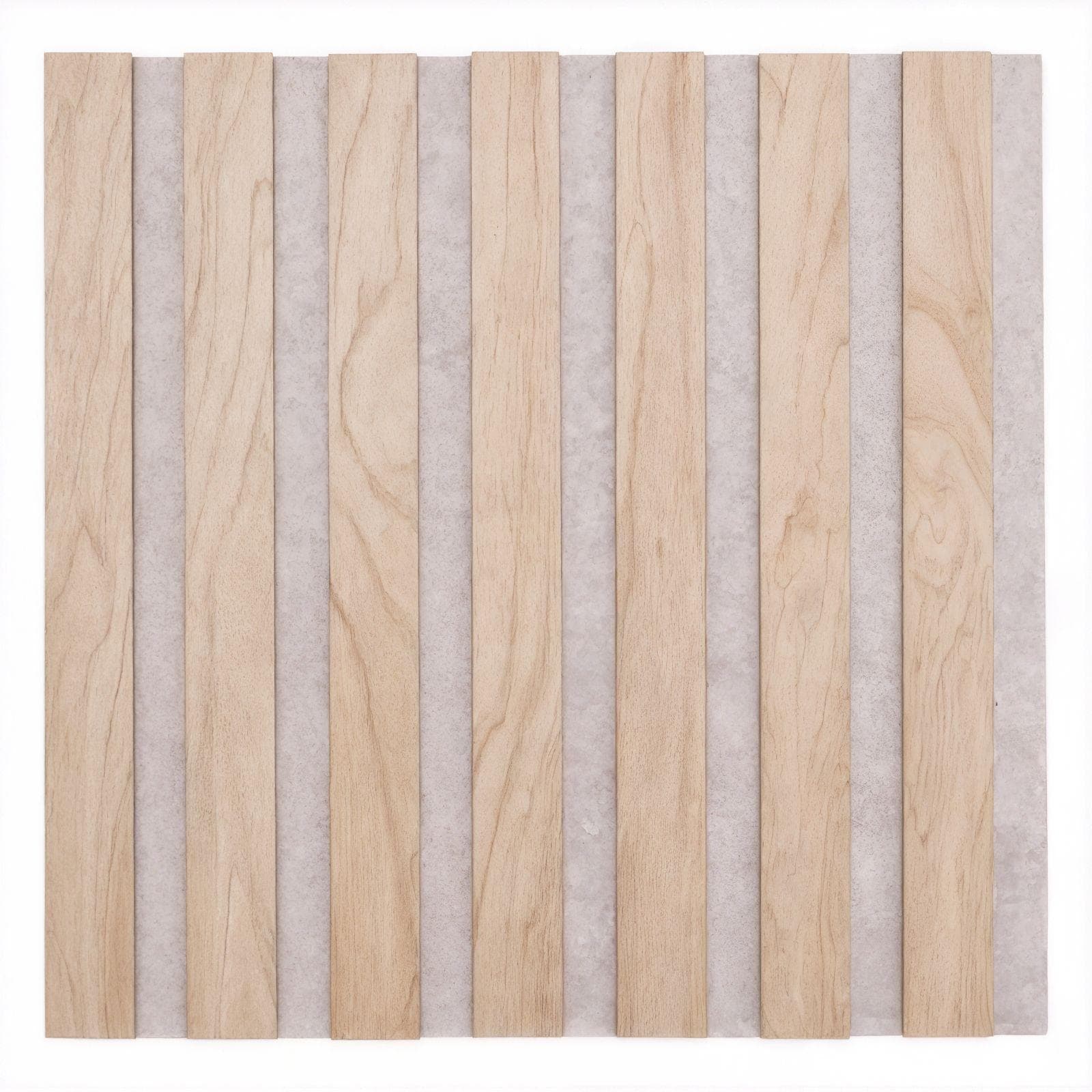 Set 12 pannelli fonoassorbenti boiserie 30x30h cm beige con listelli acero chiaro - Bjorn