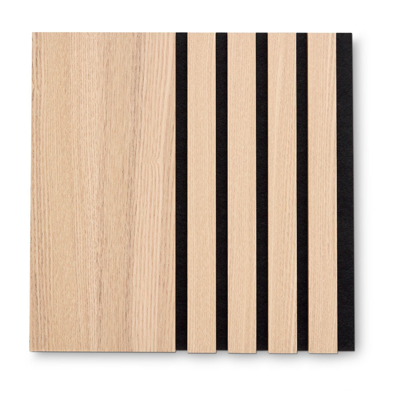 Set 12 pannelli fonoassorbenti boiserie 30x30h cm nero con listelli acero - Bjorn