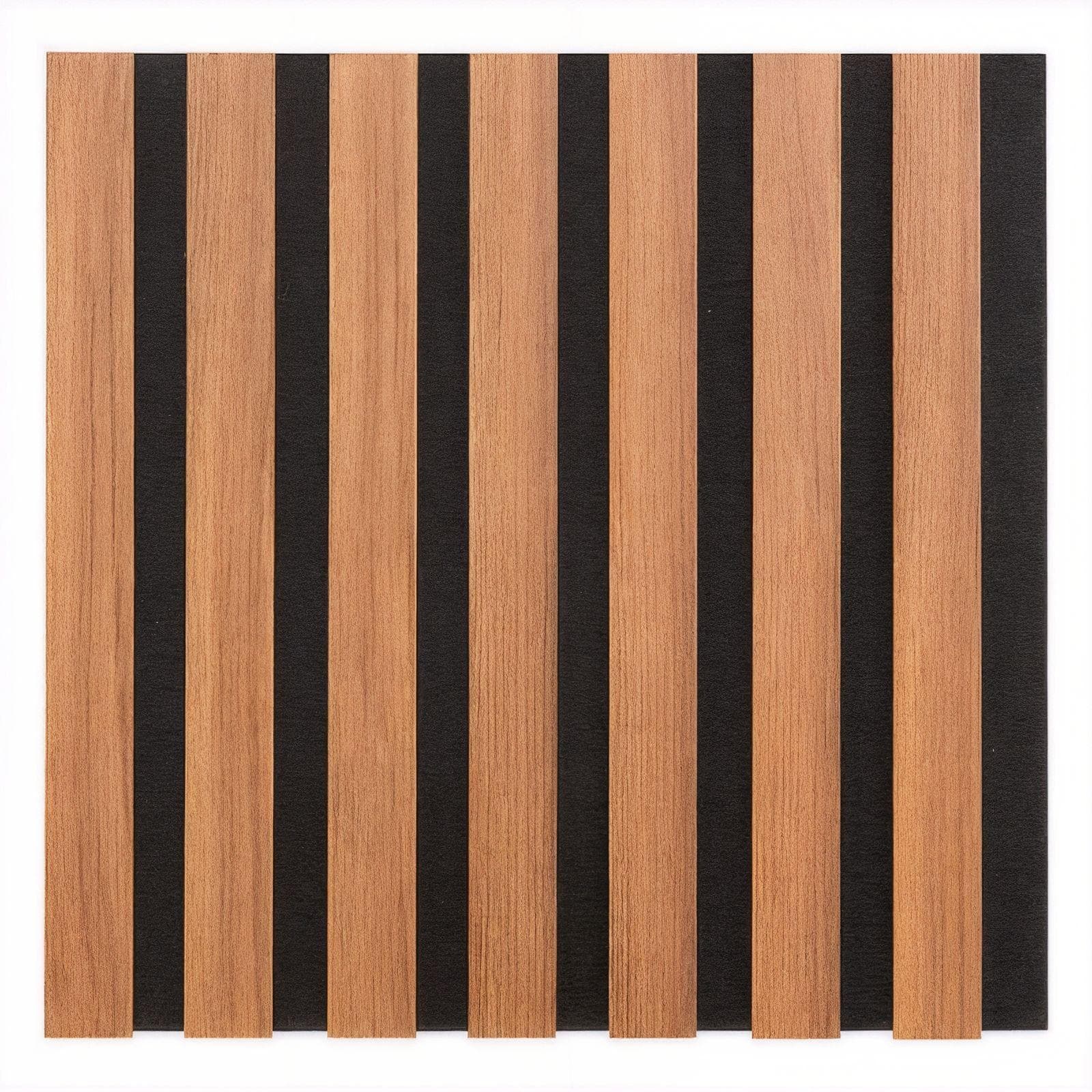Set 12 pannelli fonoassorbenti boiserie 30x30h cm nero con listelli noce - Bjorn