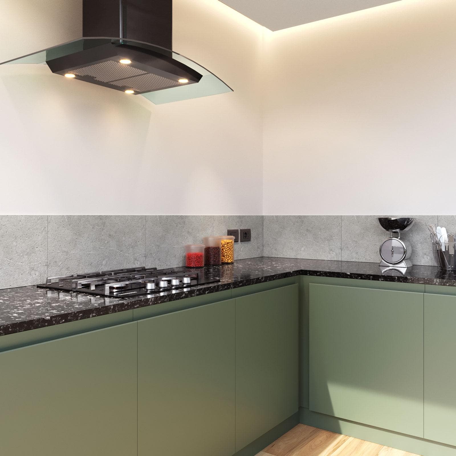 Set 4 pannelli rivestimento parete in SPC 30x60h cm effetto pietra grigio - Thais